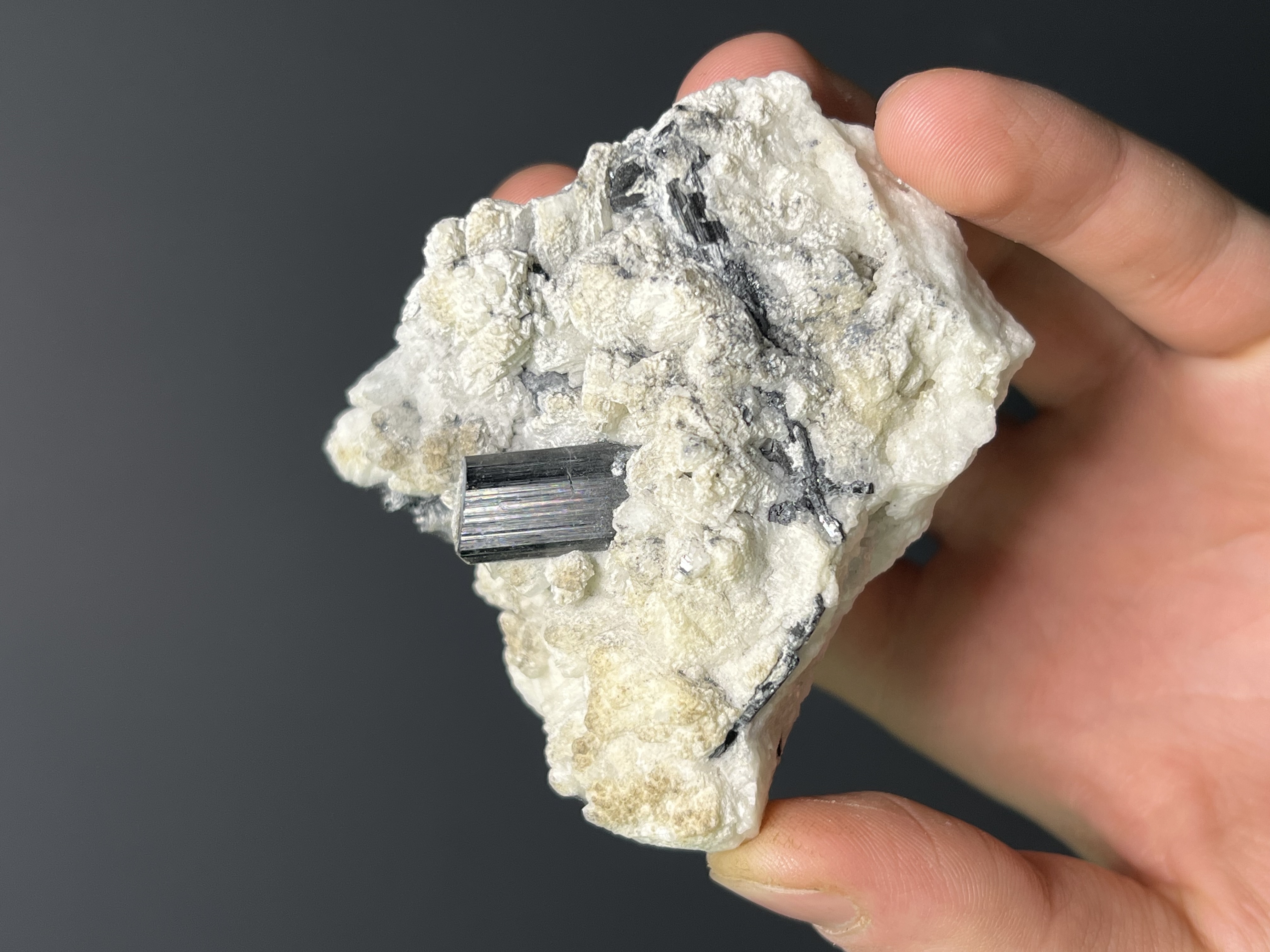 Black Tourmaline With Albite Mica Specimen