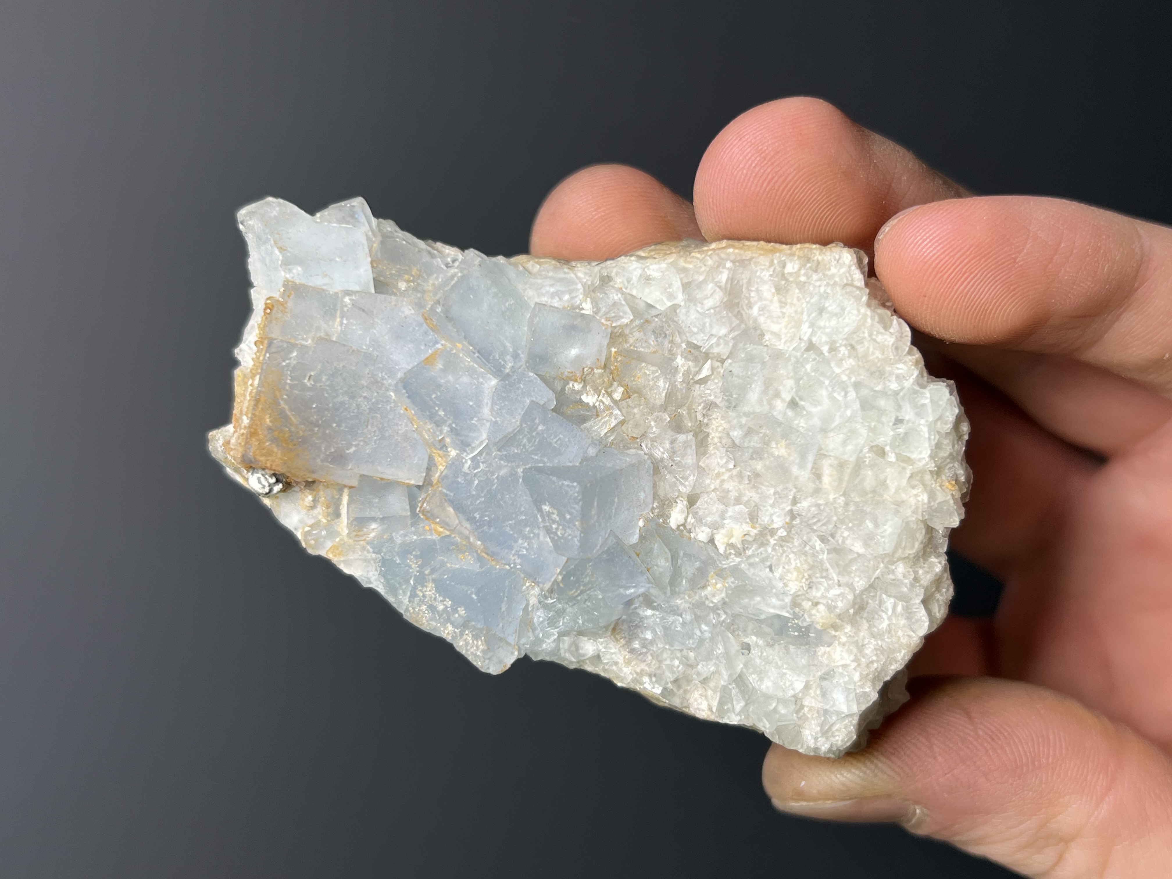 Blue Fluorite On Calcite Specimen, 136gram