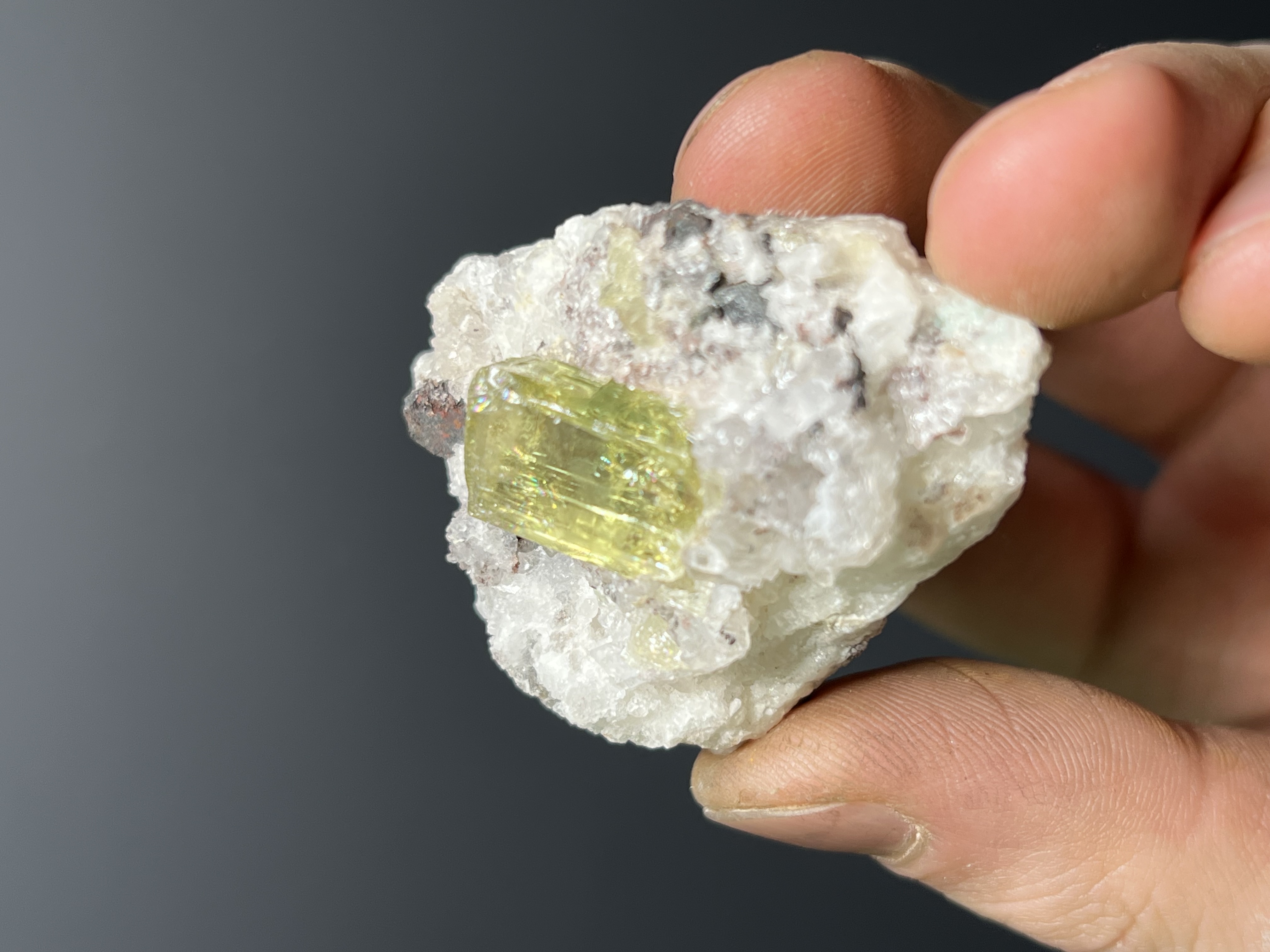 Apatite On Calcite Specimen, 42gram