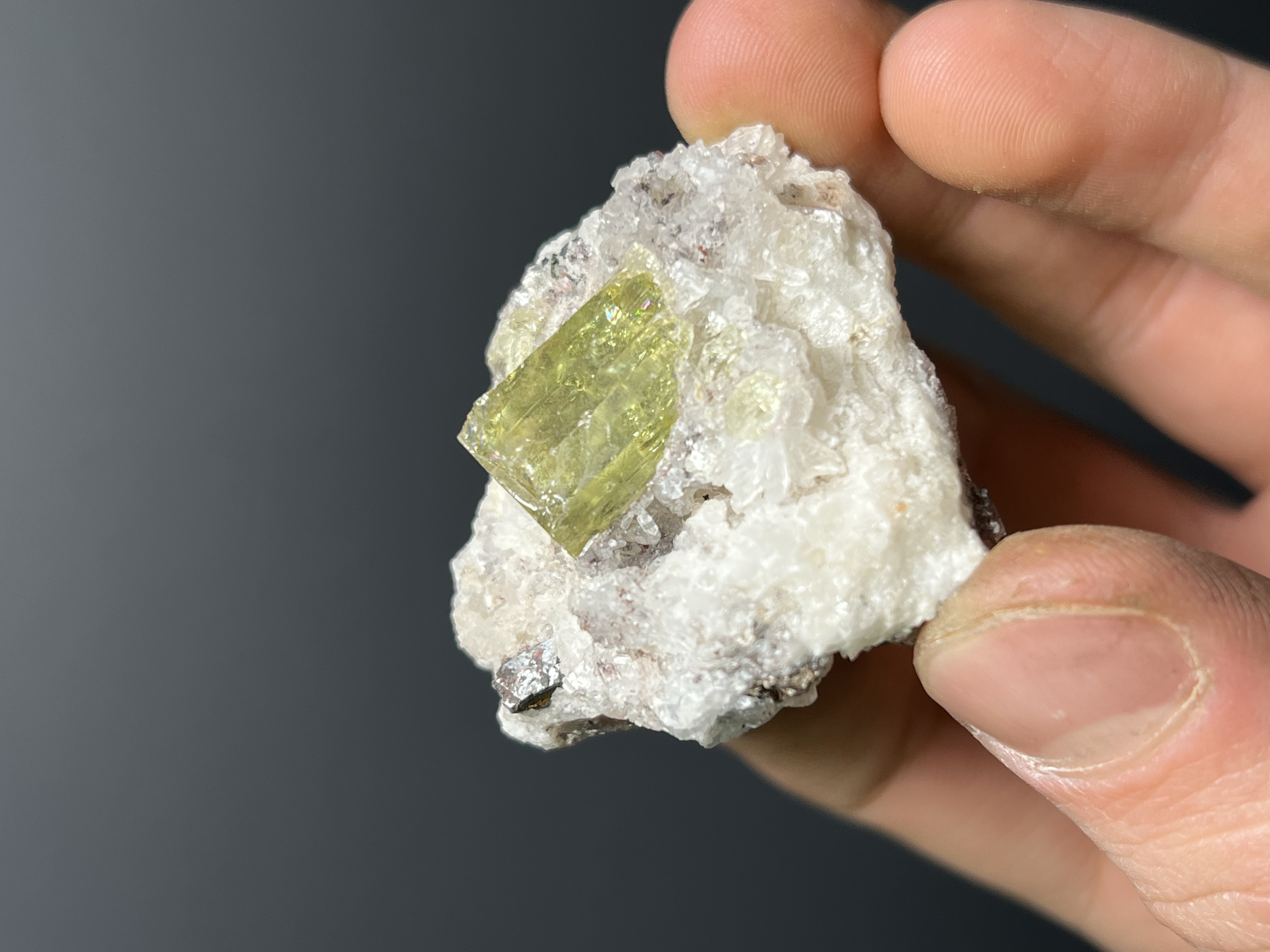 Apatite On Calcite Specimen, 42gram