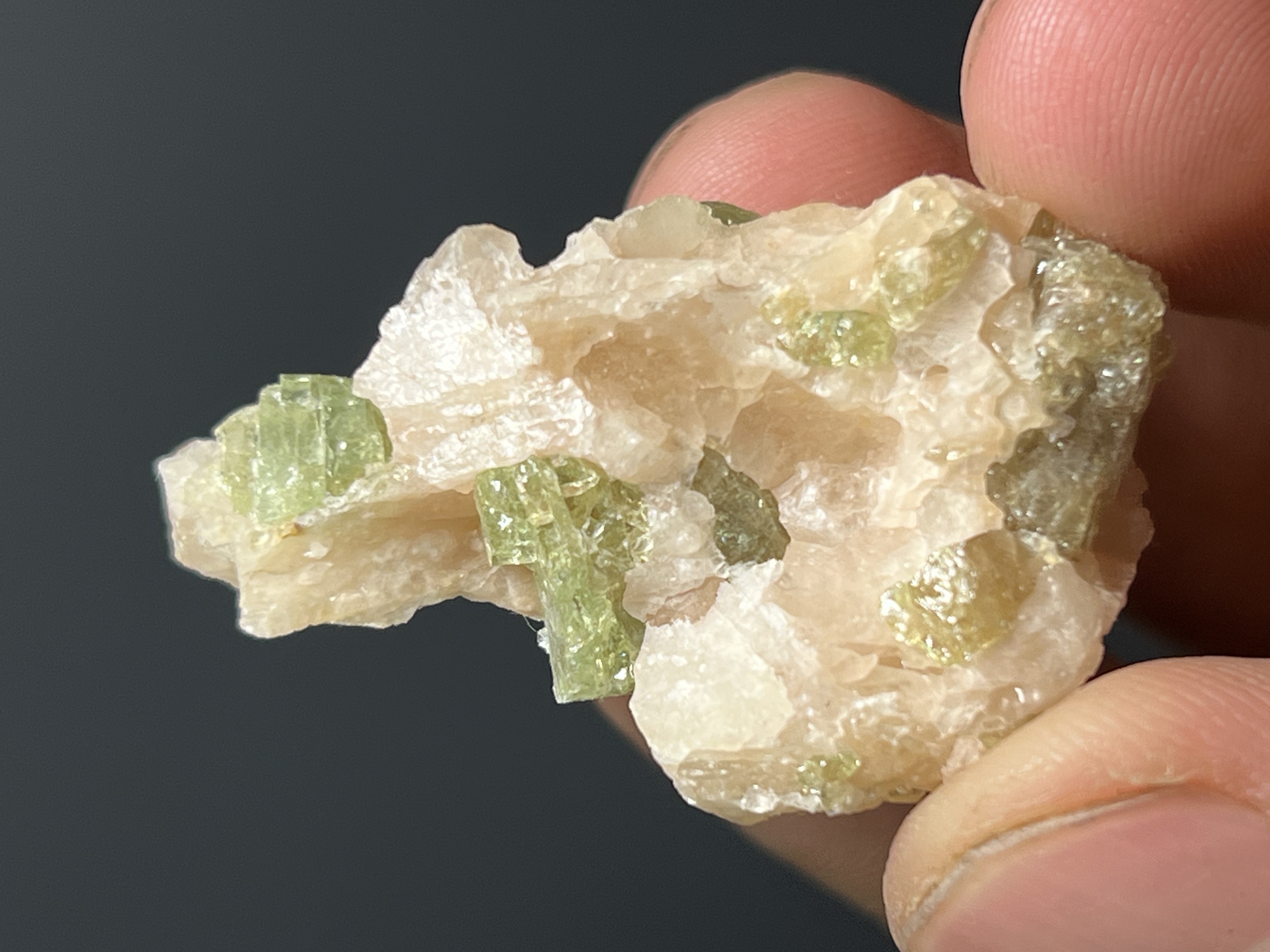 Apatite On Calcite Specimen, 24gram