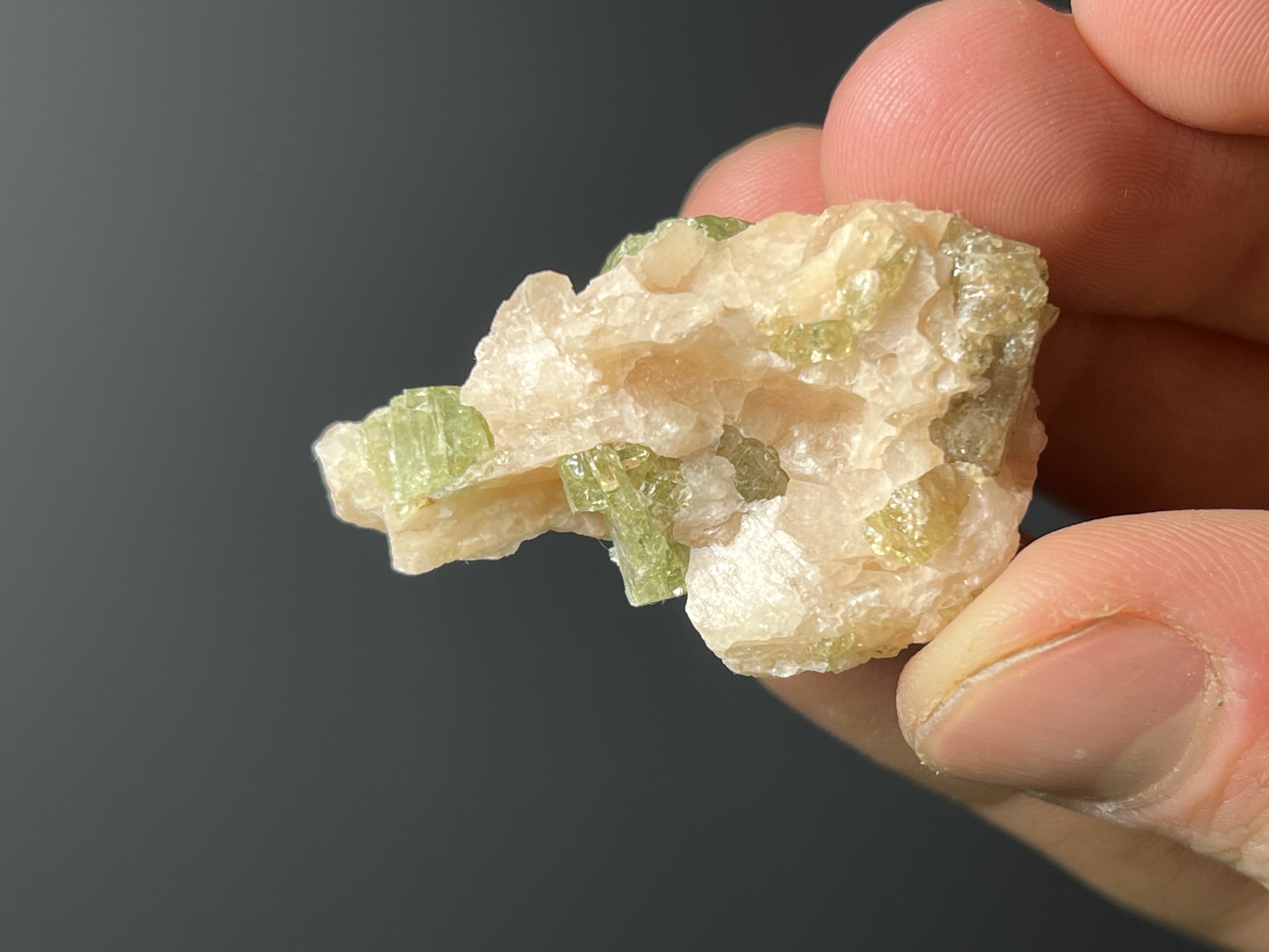 Apatite On Calcite Specimen, 24gram
