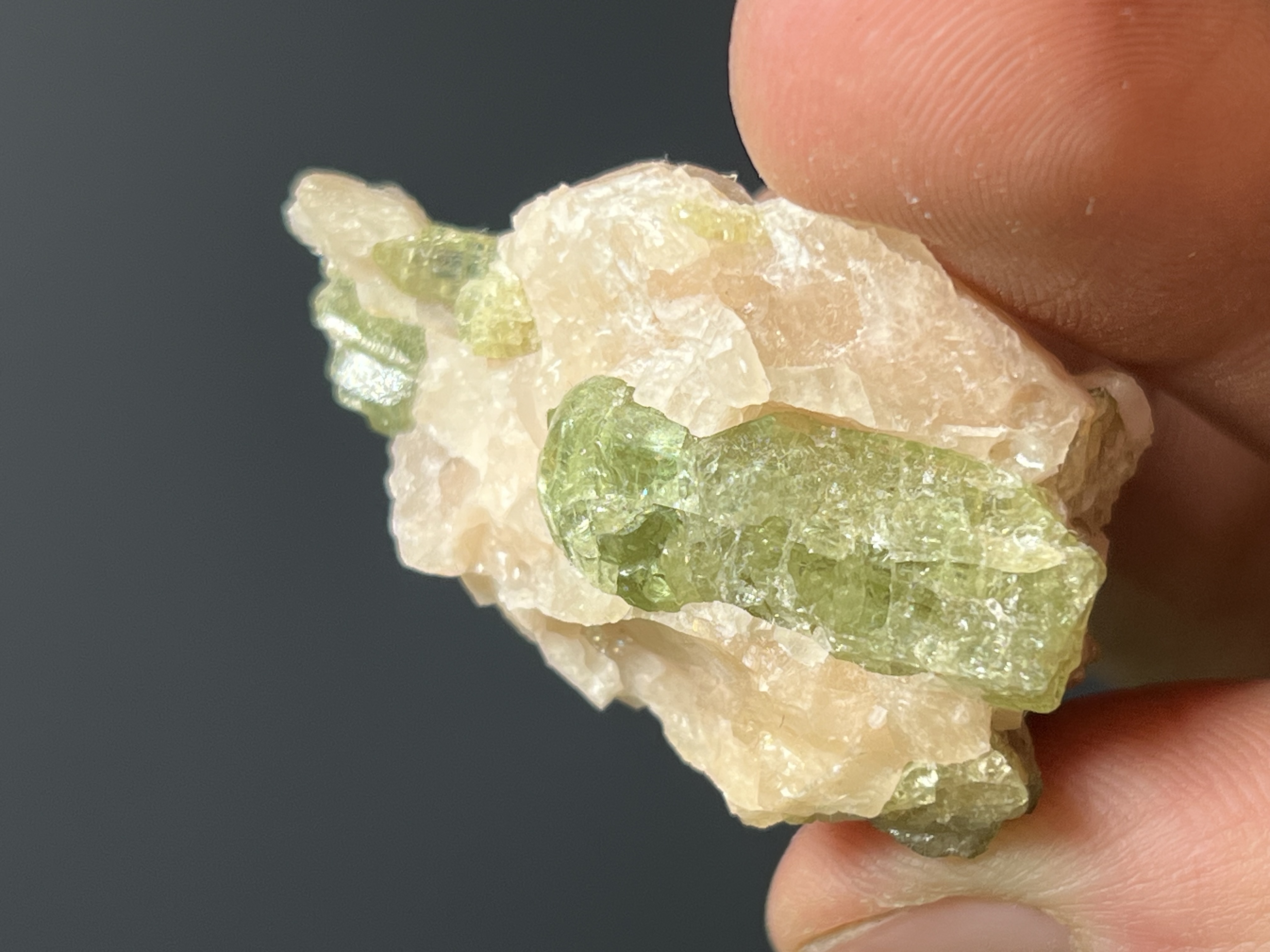 Apatite On Calcite Specimen, 24gram
