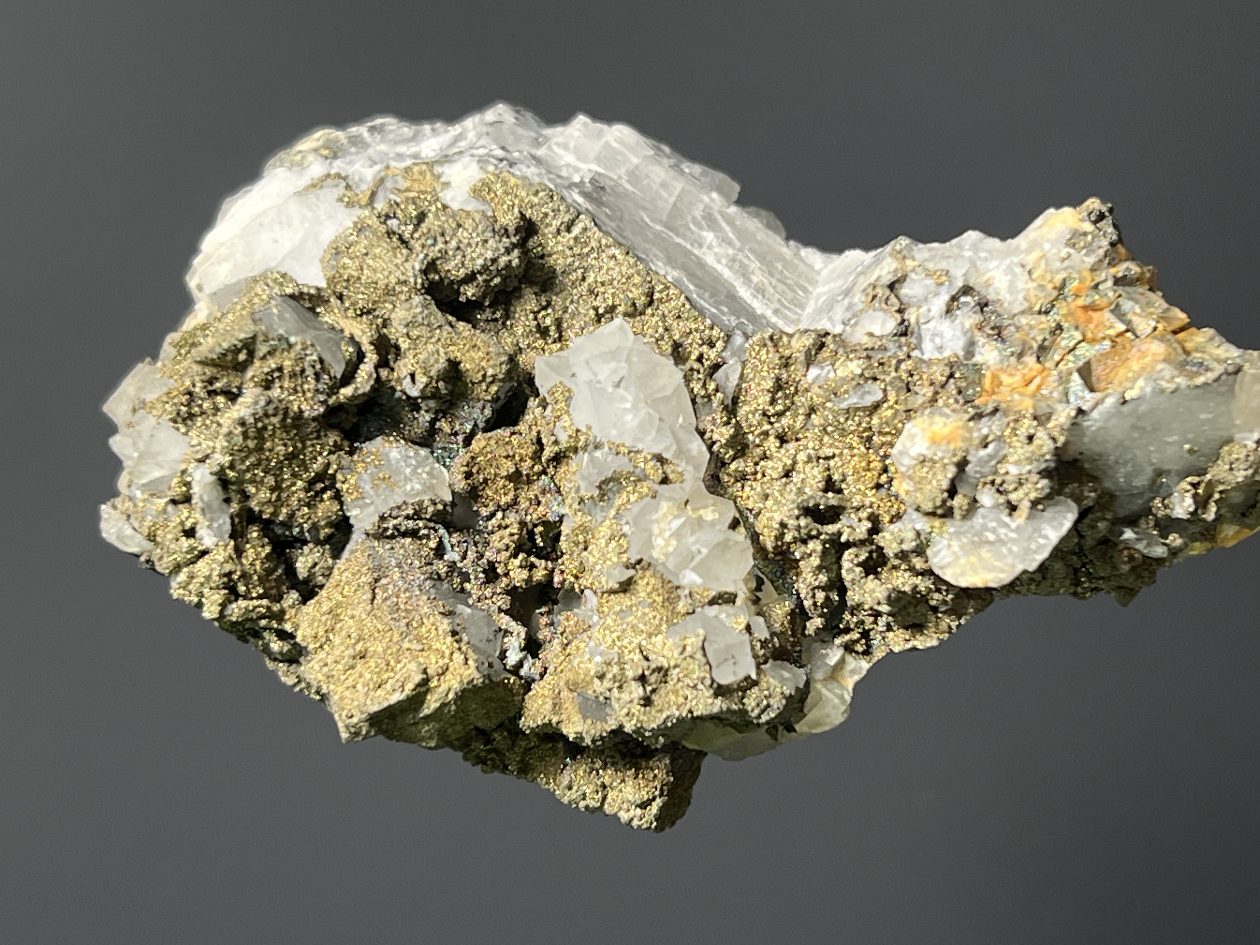 Pyrite On Crystal Quartz Specimen, 100gram