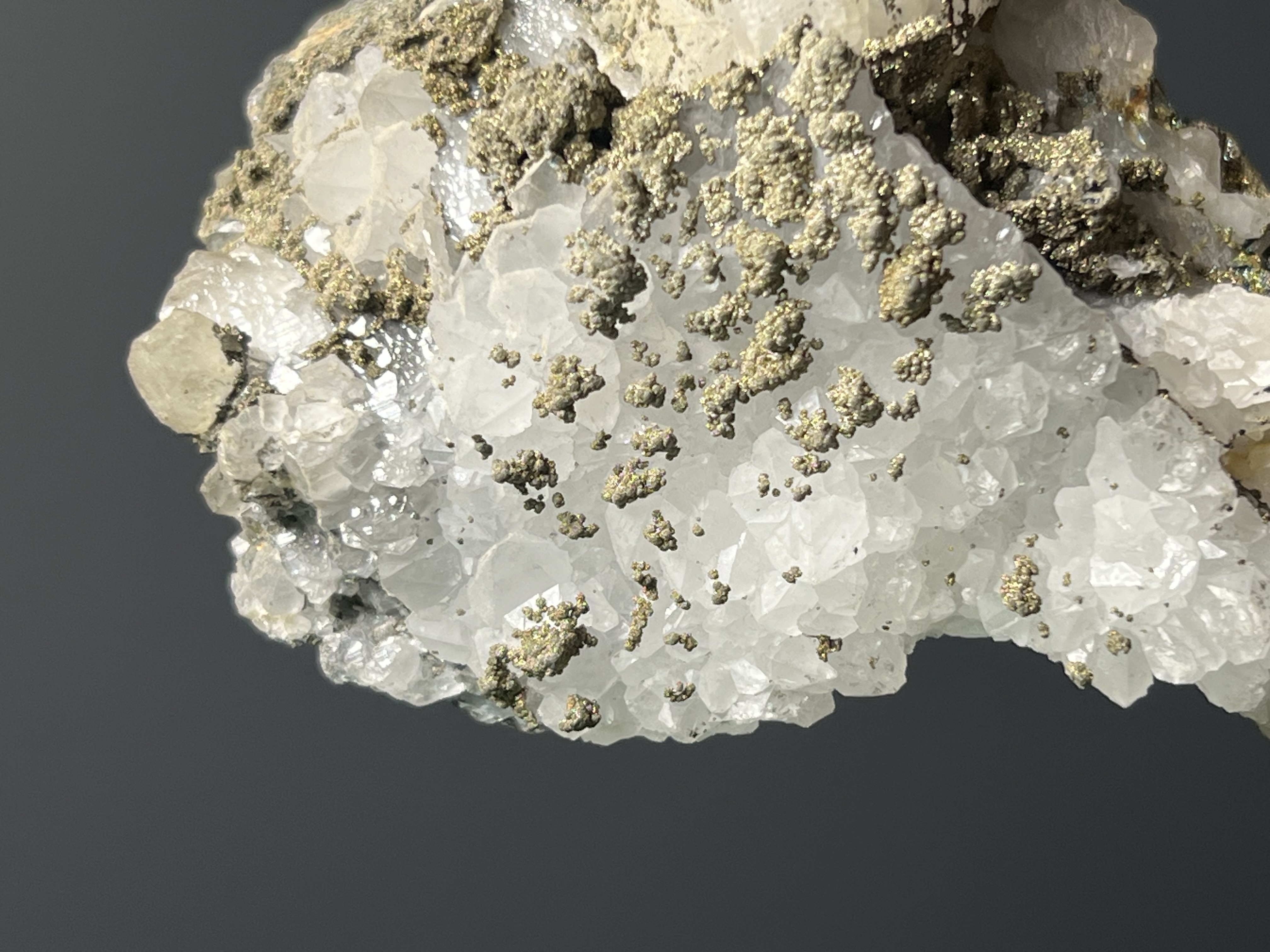 Pyrite On Crystal Quartz Specimen, 100gram