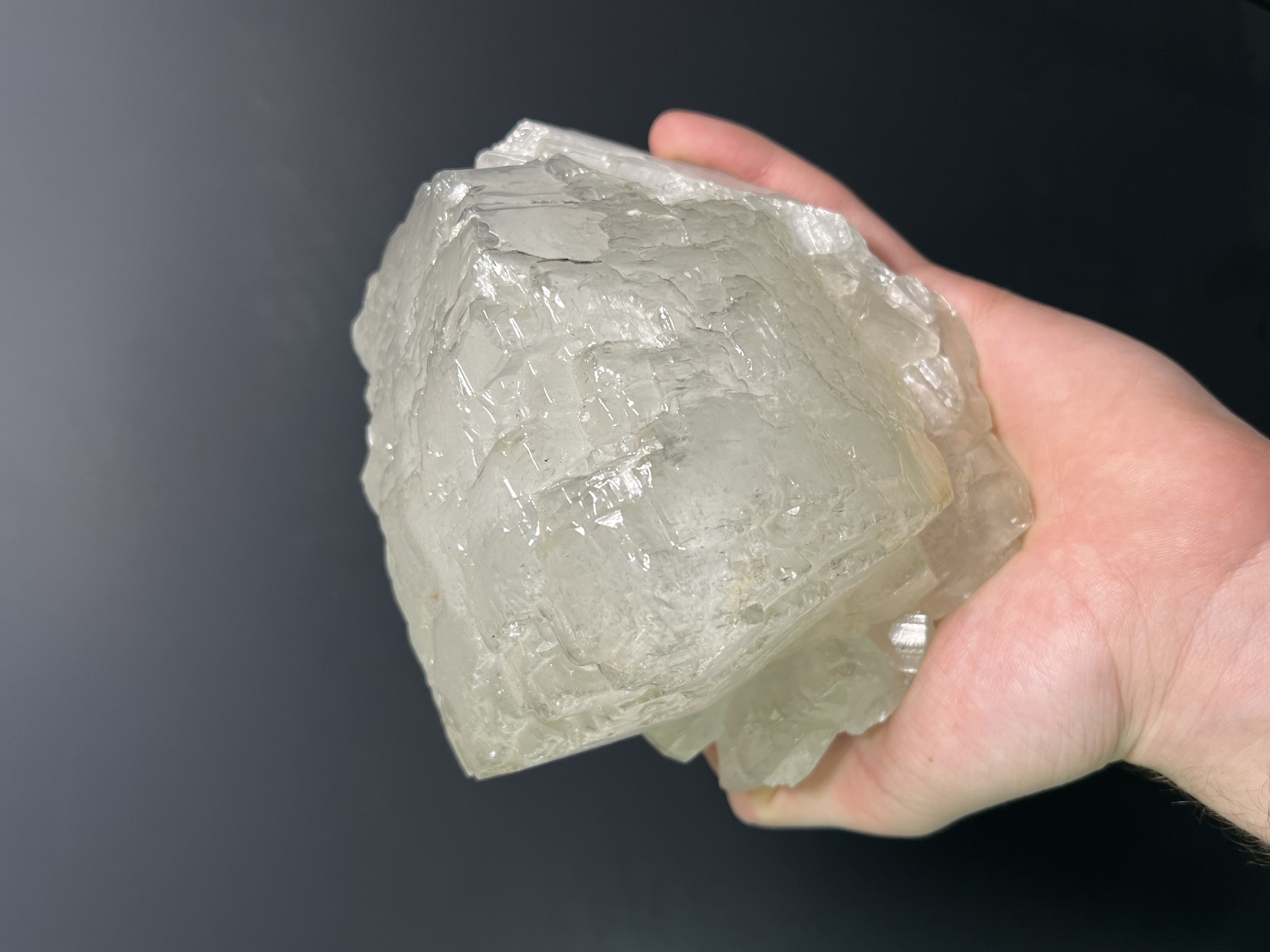 Special, Colored Alloys Clear Gray Crystal Calcite Specimen, 2kg