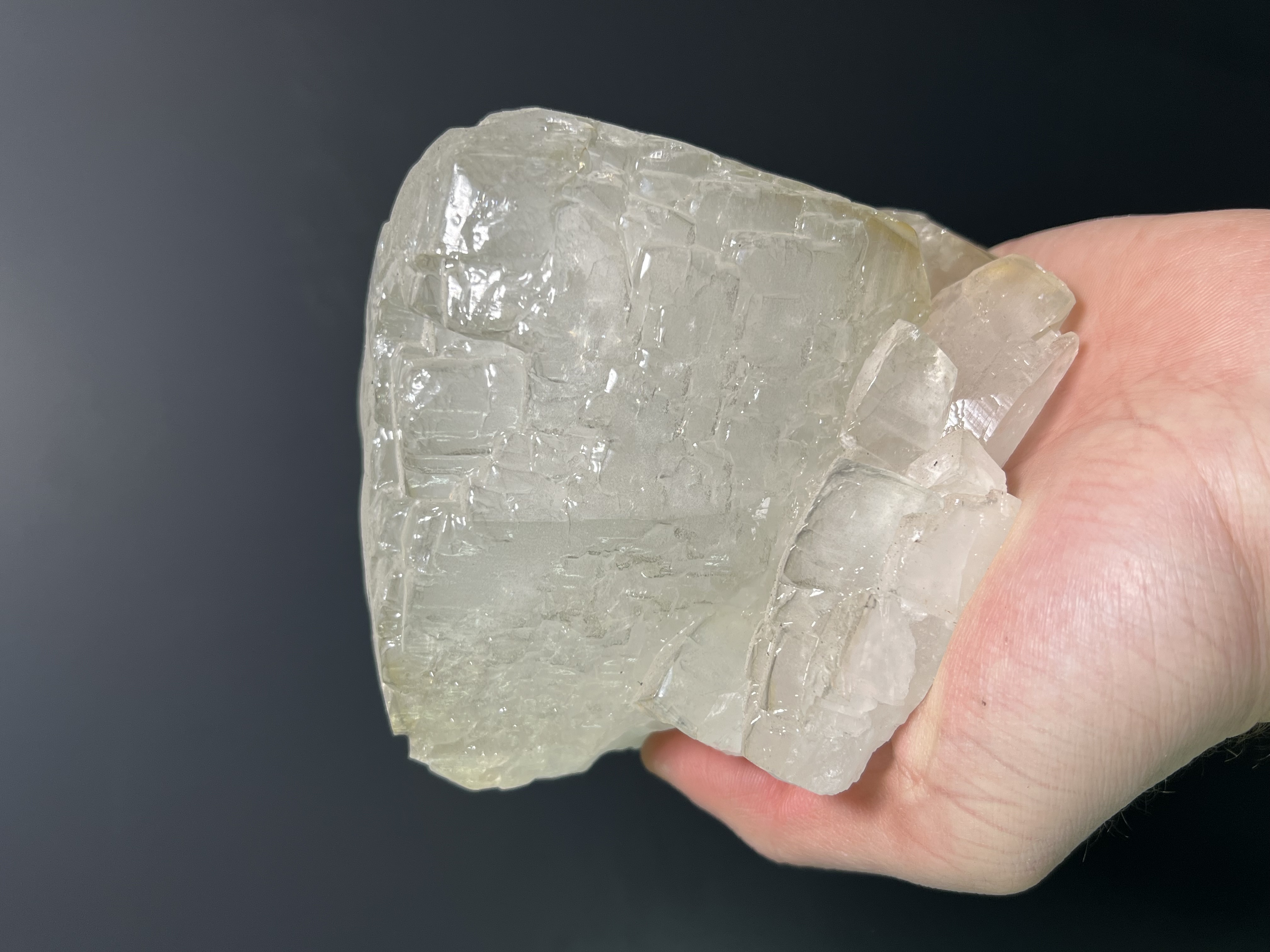 Special, Colored Alloys Clear Gray Crystal Calcite Specimen, 2kg