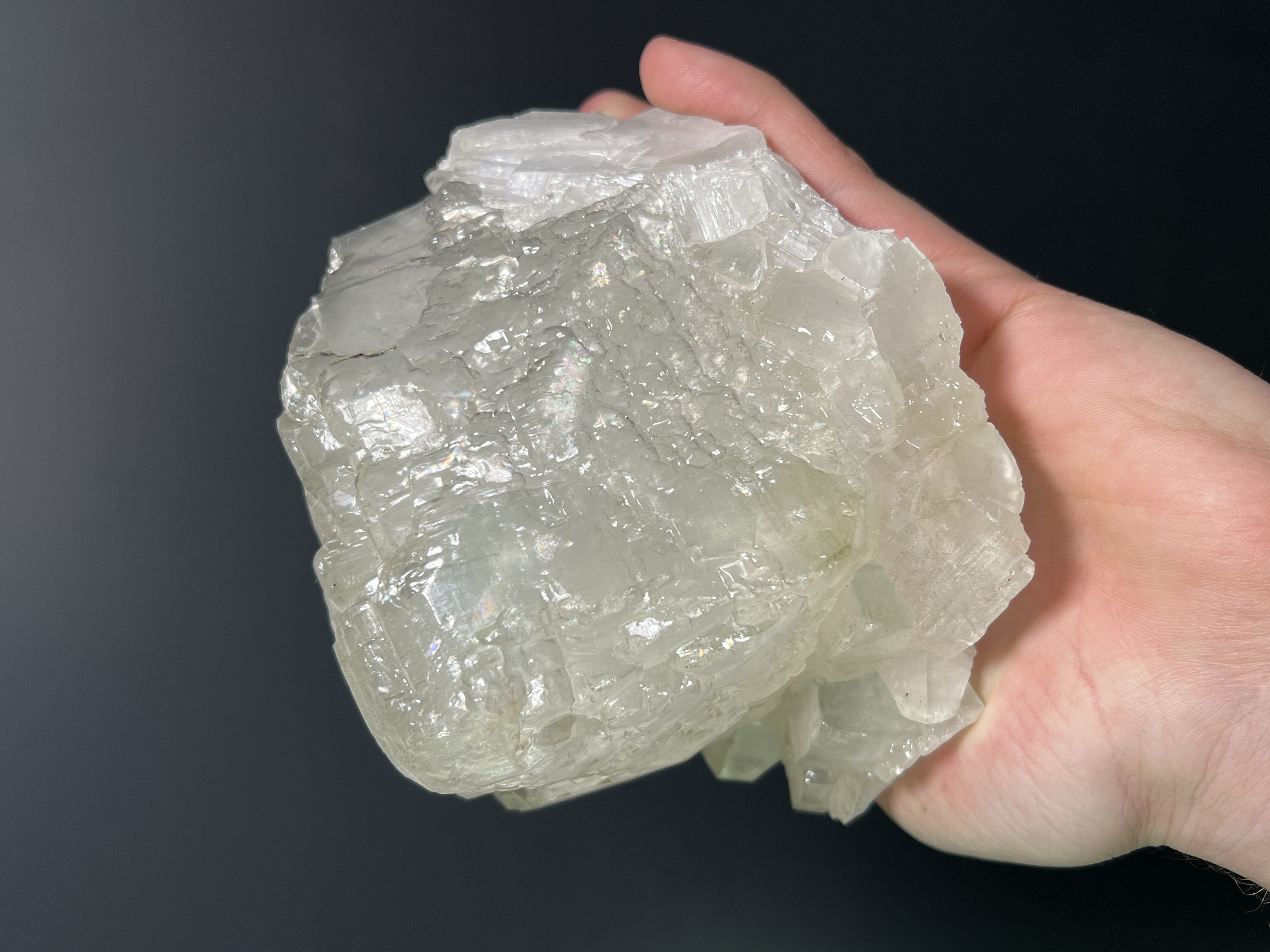 Special, Colored Alloys Clear Gray Crystal Calcite Specimen, 2kg