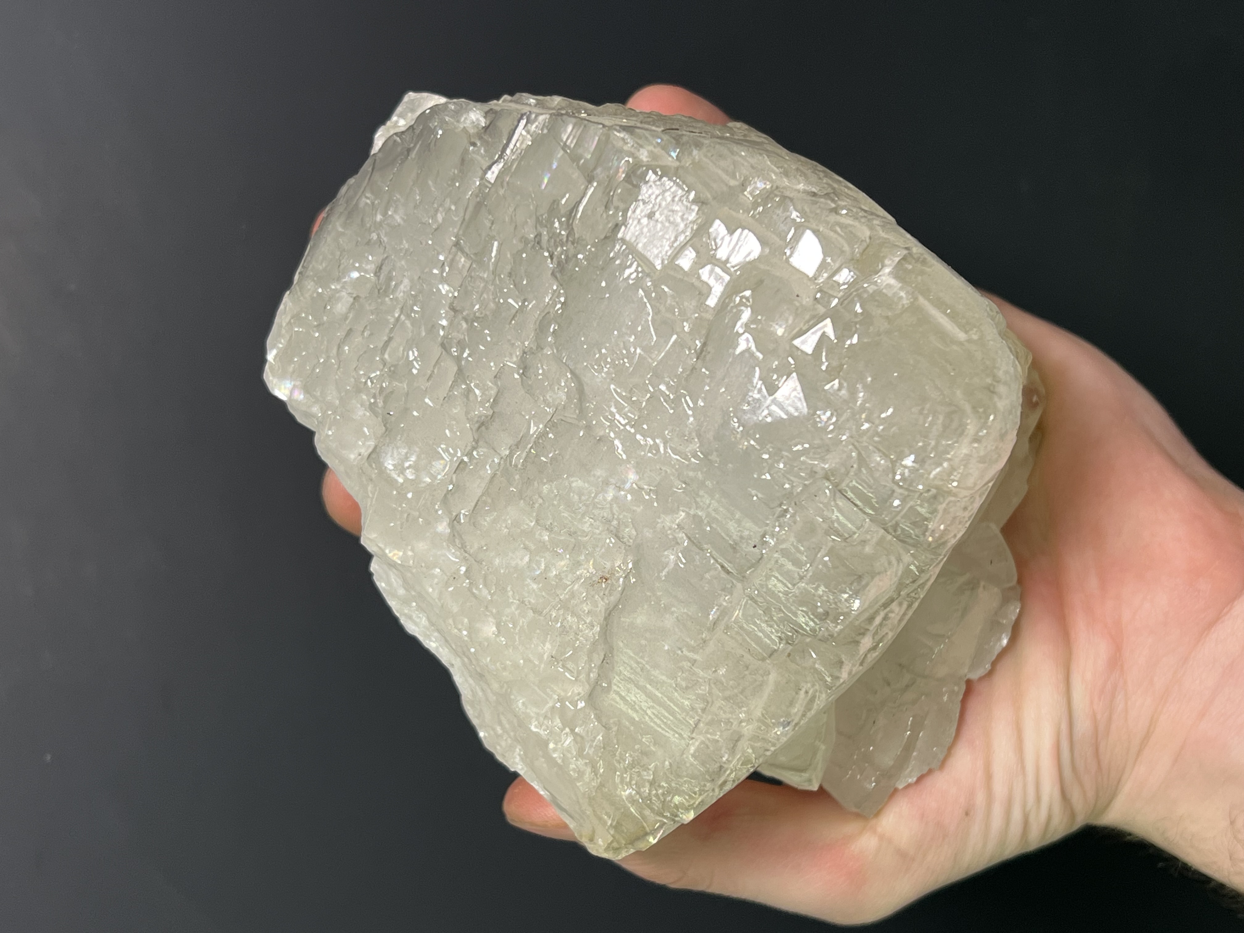 Special, Colored Alloys Clear Gray Crystal Calcite Specimen, 2kg