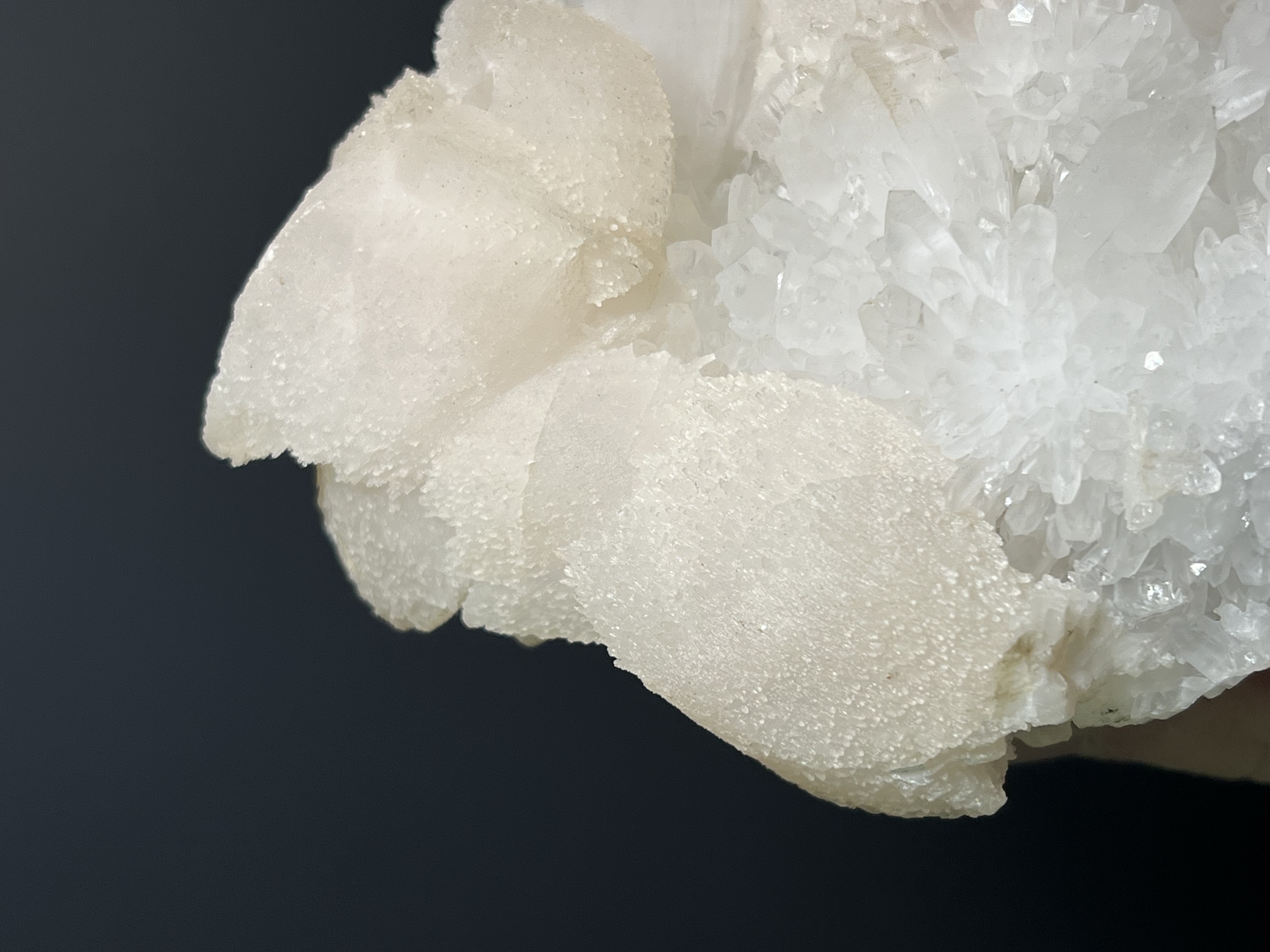 Beautiful Lilac Calcite With Crystal Quartz, 884gram