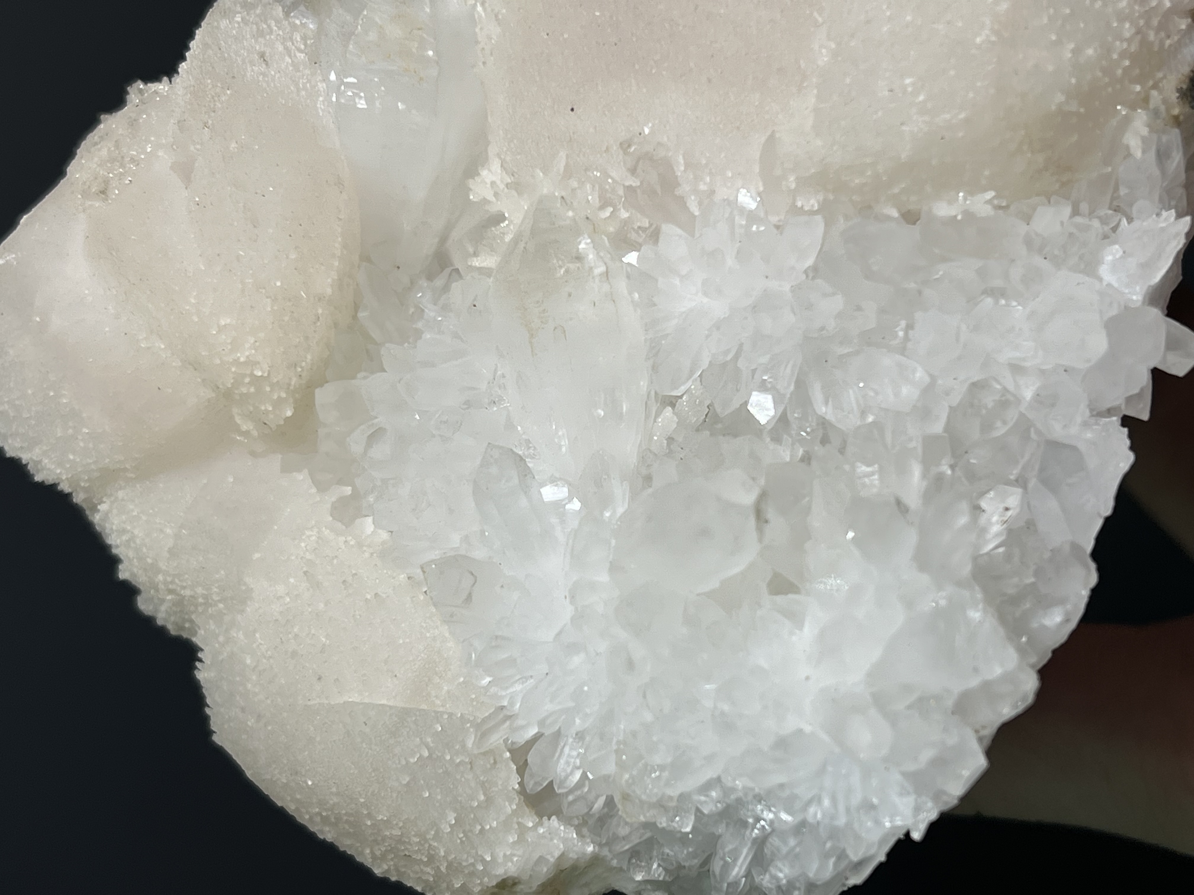 Beautiful Lilac Calcite With Crystal Quartz, 884gram