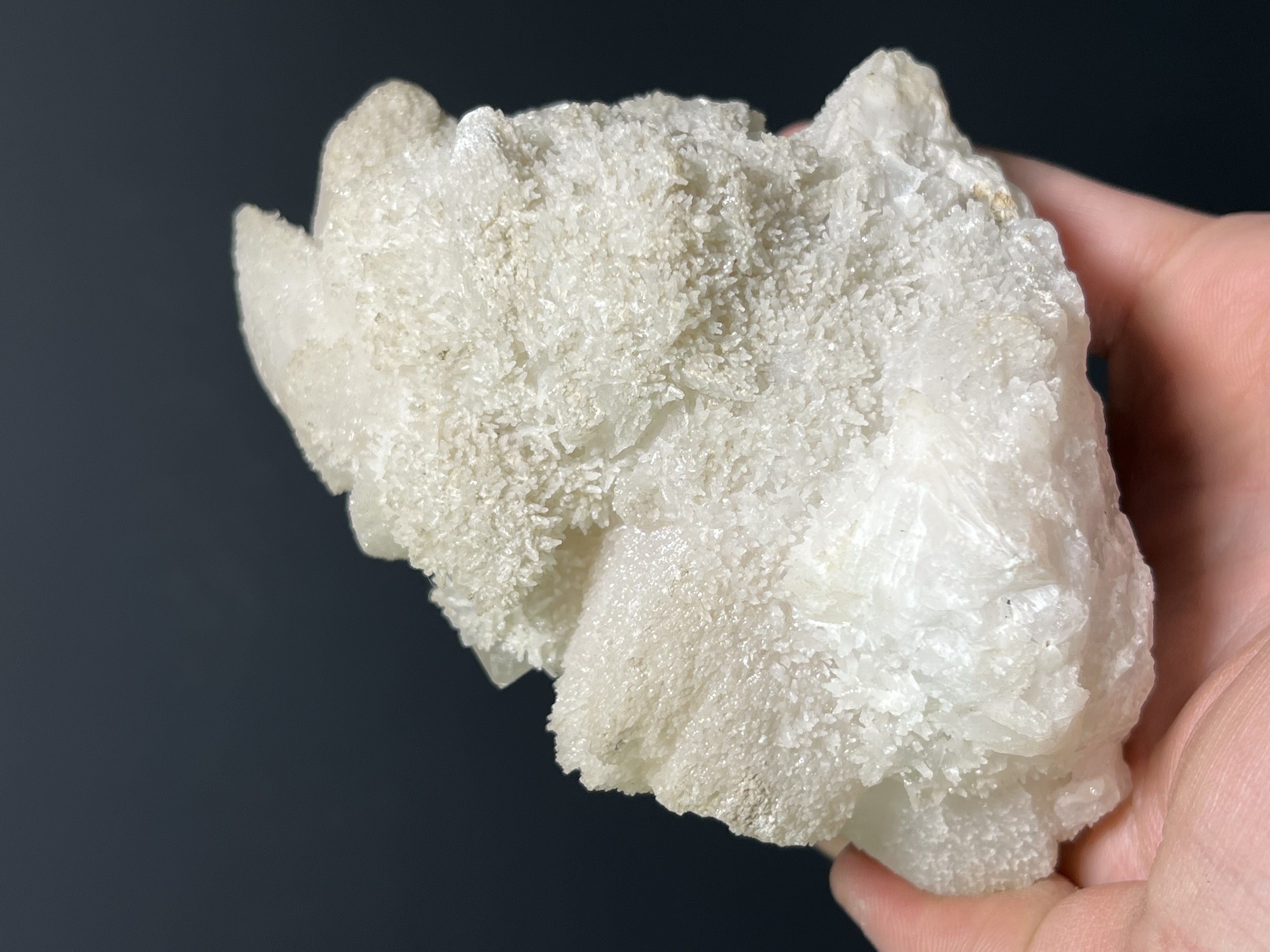 Beautiful Lilac Calcite With Crystal Quartz, 884gram