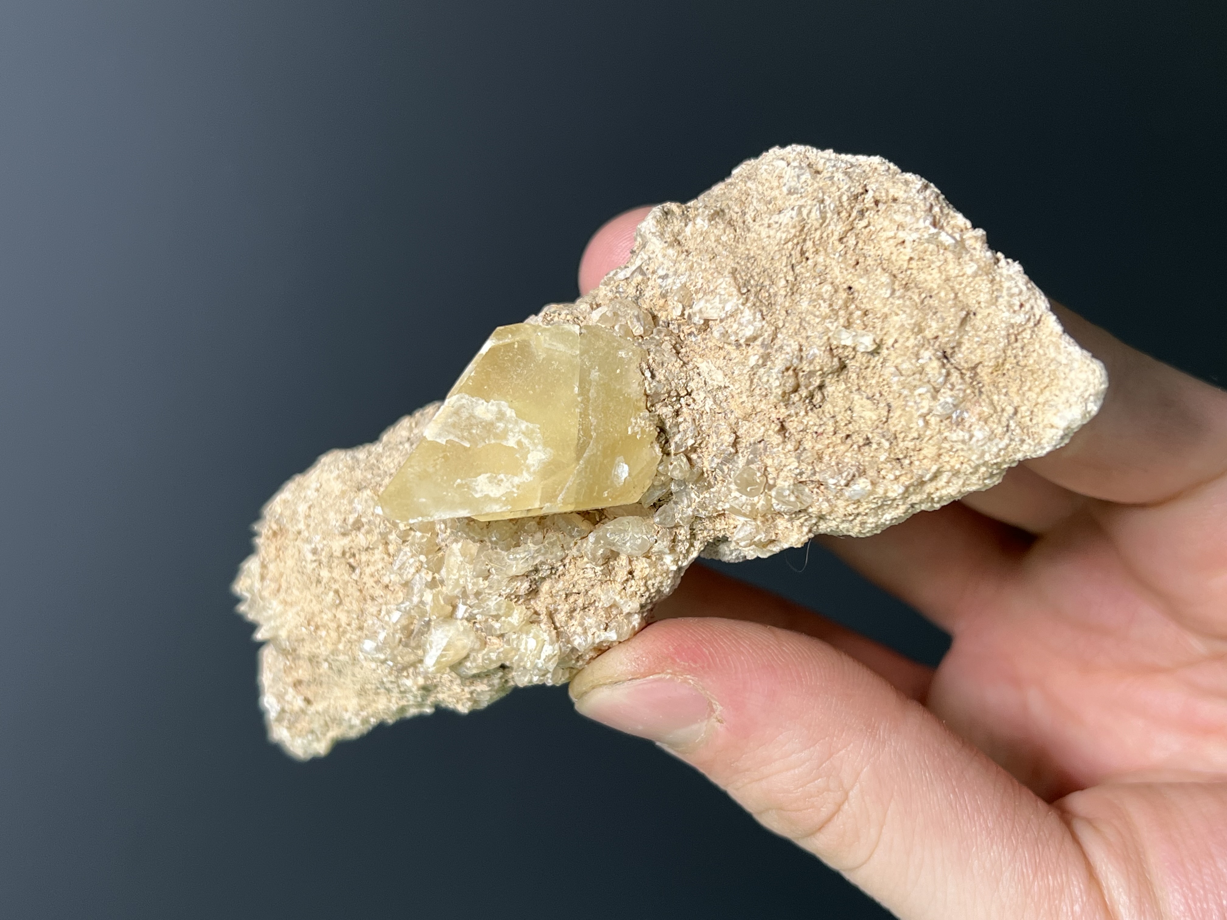 Golden Yellow Calcite On Matrix - USA
