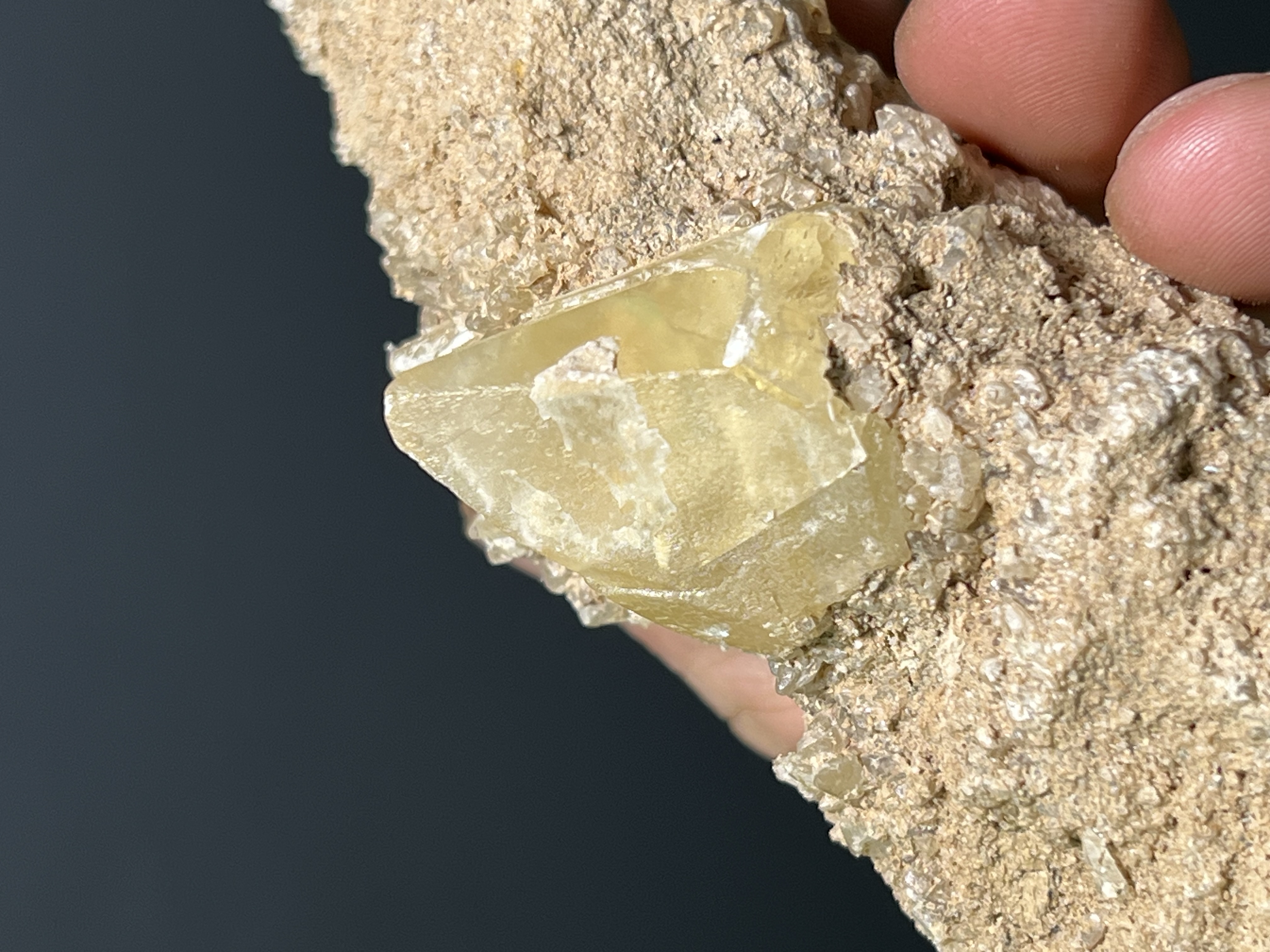 Golden Yellow Calcite On Matrix - USA