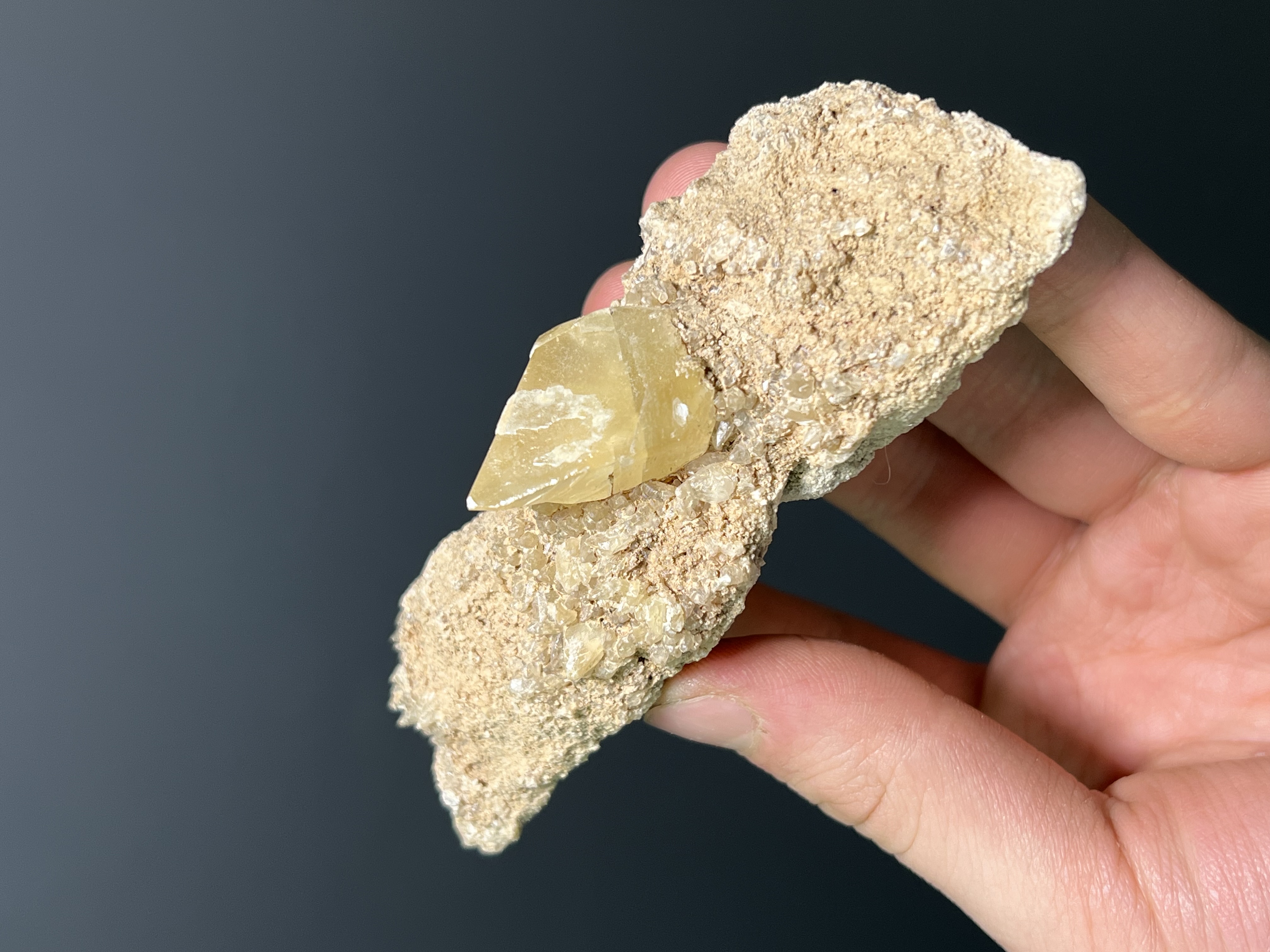 Golden Yellow Calcite On Matrix - USA