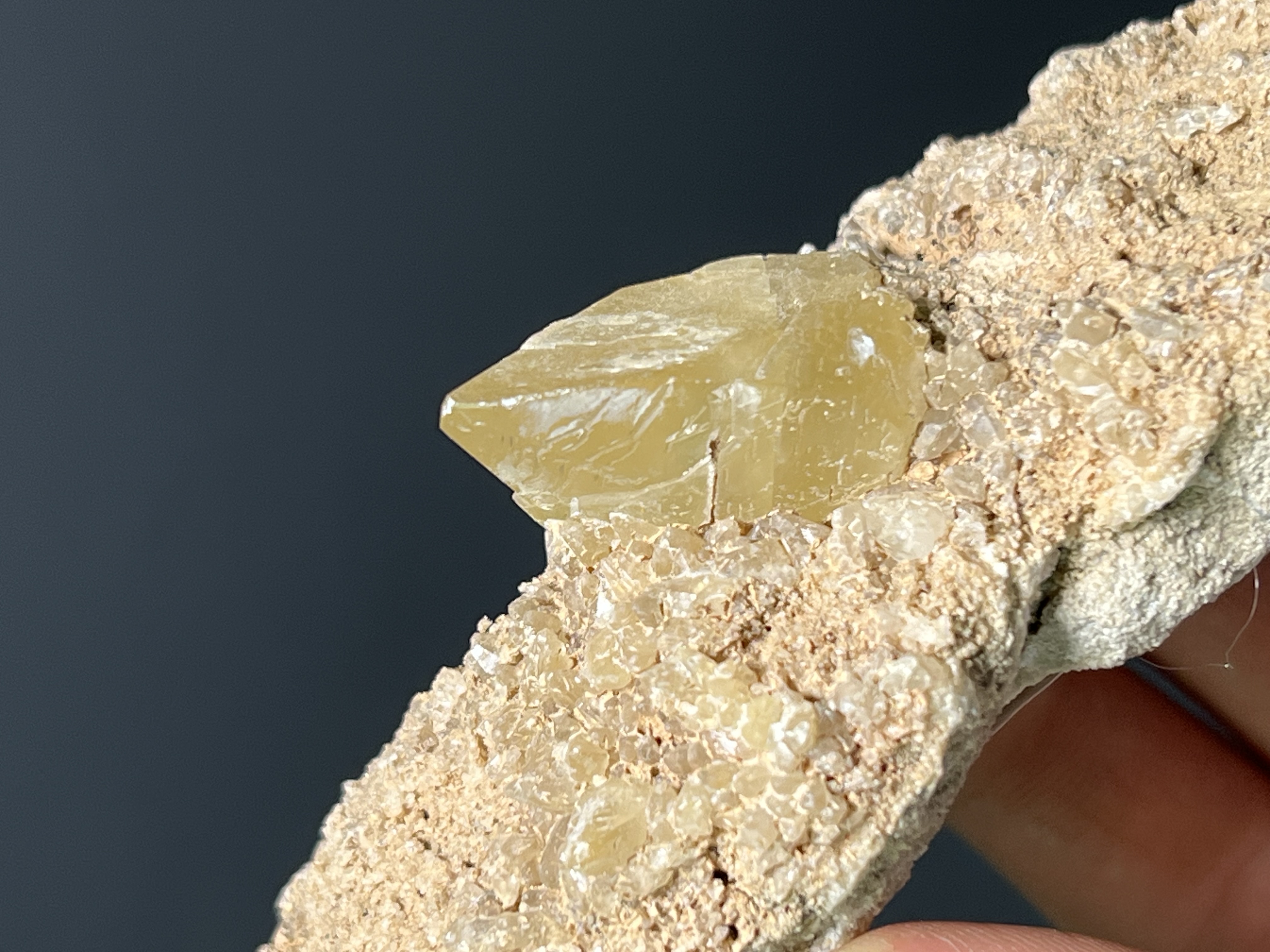 Golden Yellow Calcite On Matrix - USA