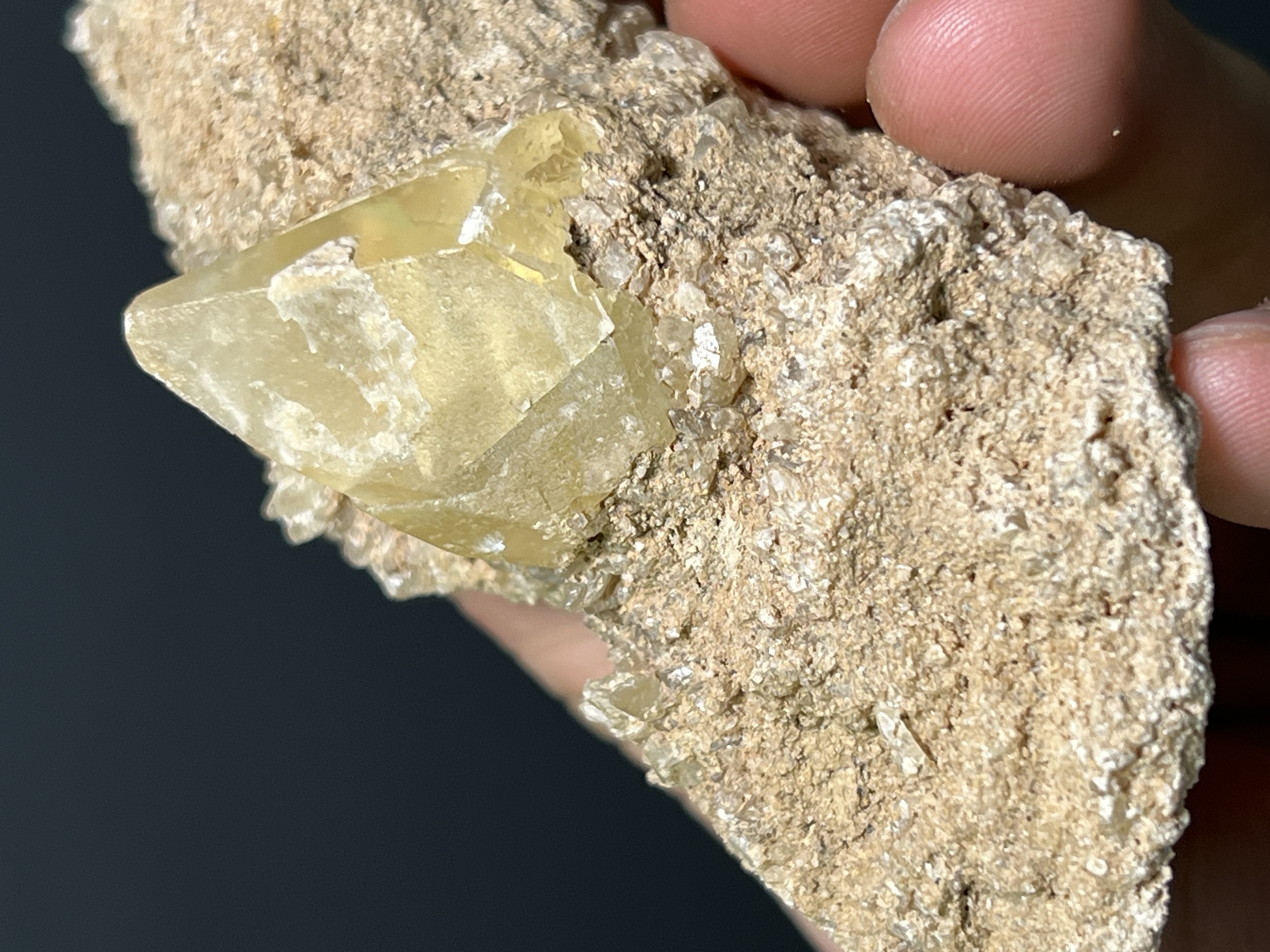 Golden Yellow Calcite On Matrix - USA