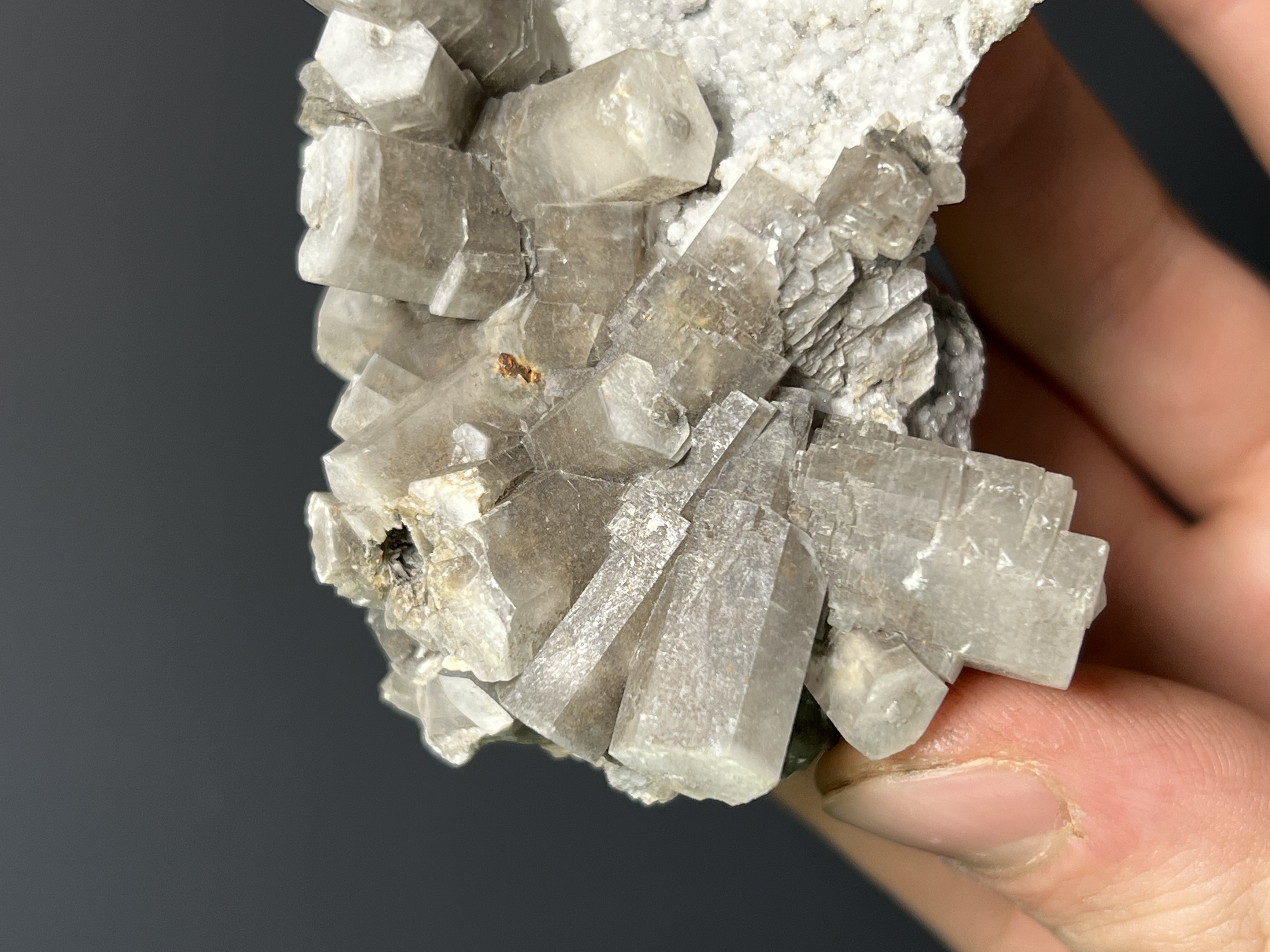 Hexagonal Columnar Calcite Crystal Cluster - China