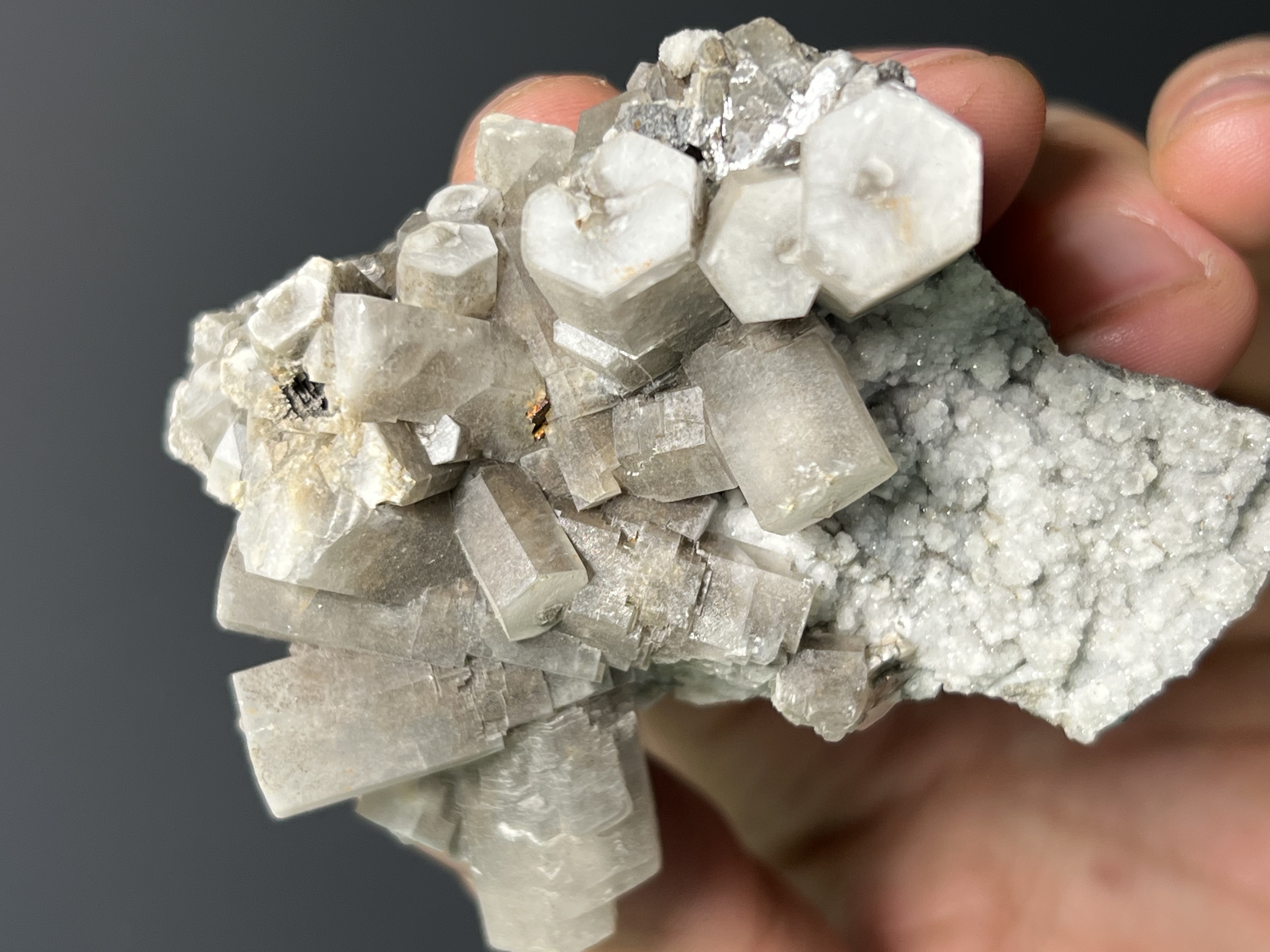 Hexagonal Columnar Calcite Crystal Cluster - China