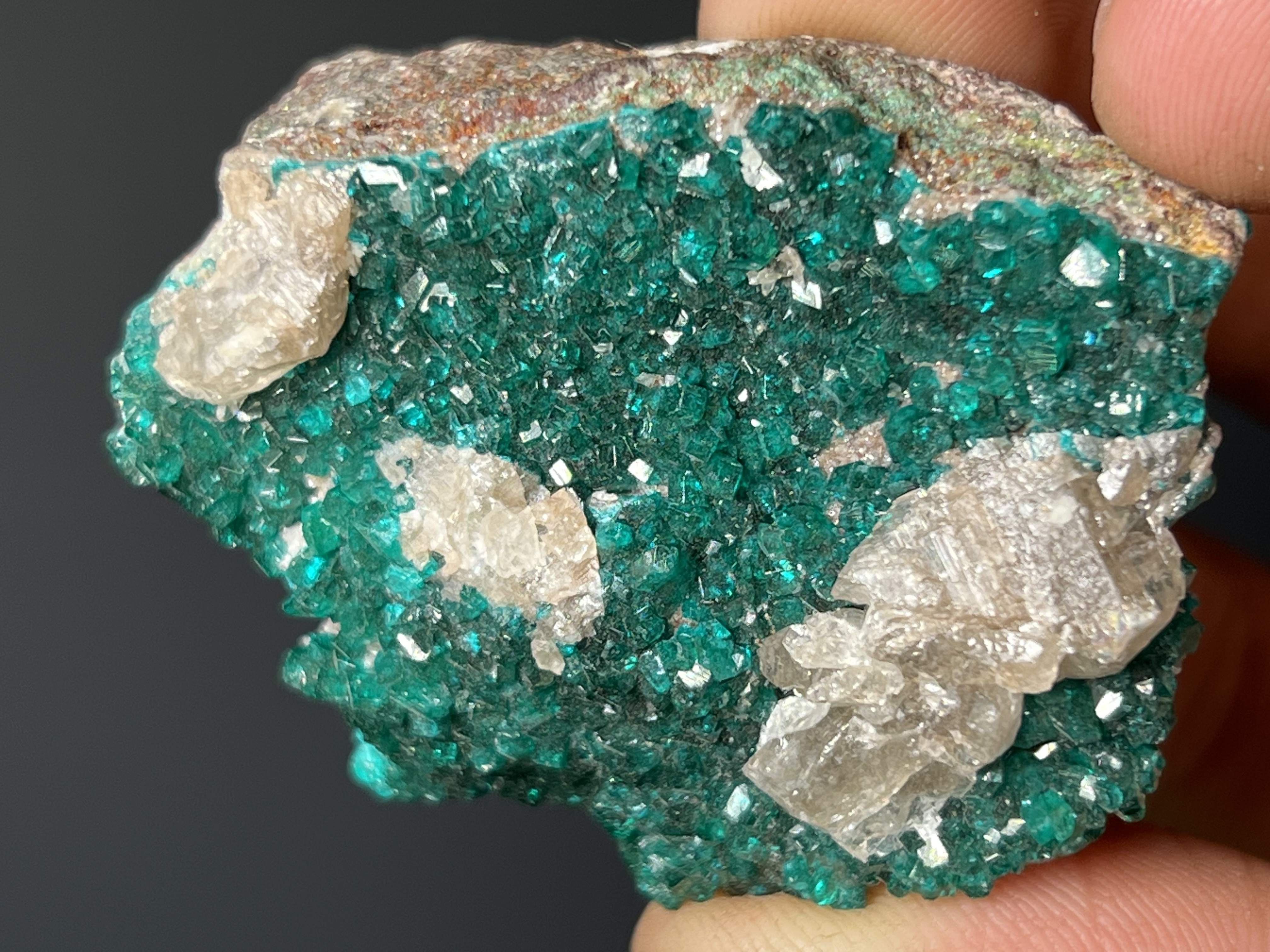 Dioptase With Cerussite - Namibia