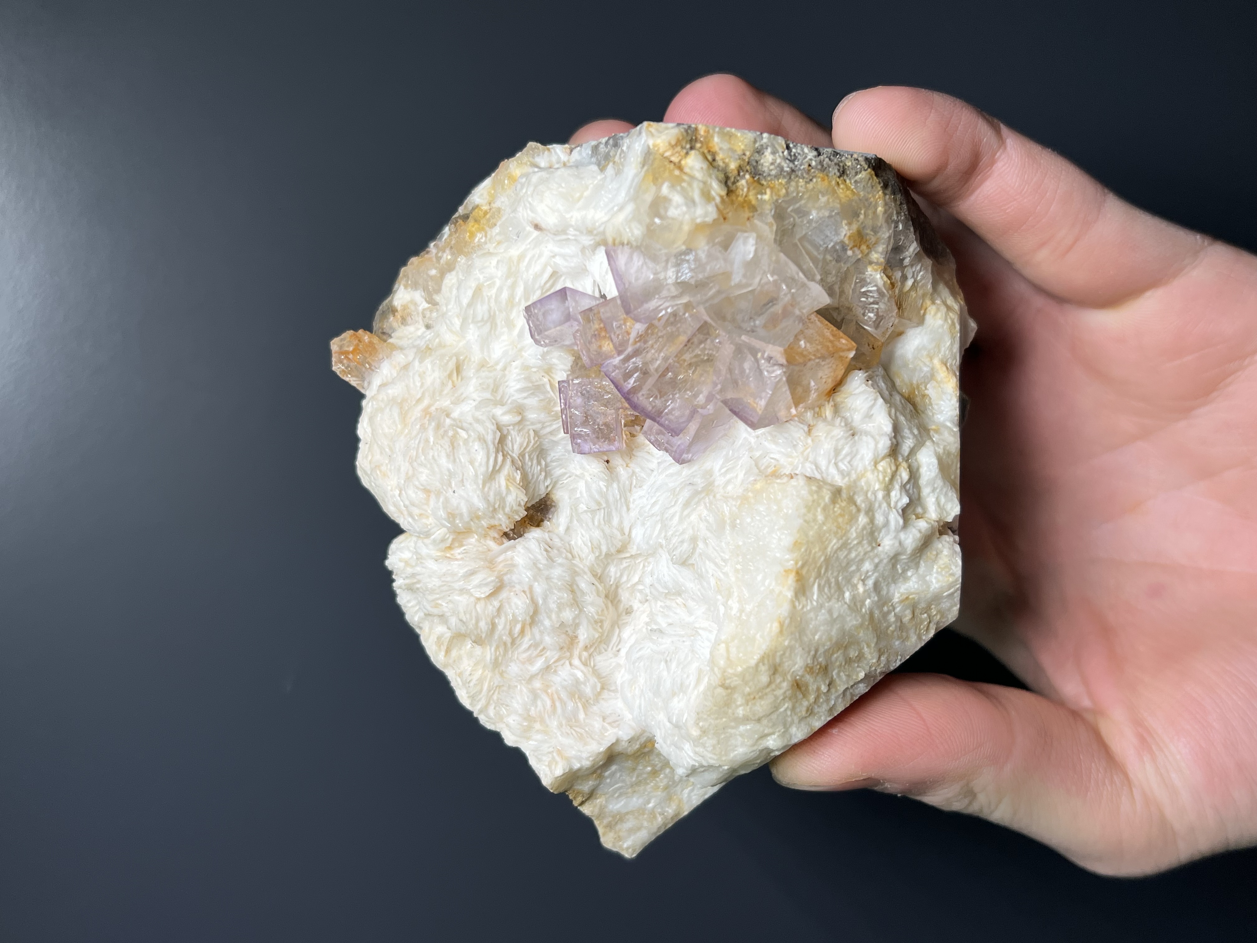 Purple Phantom Fluorite With Calcite - China