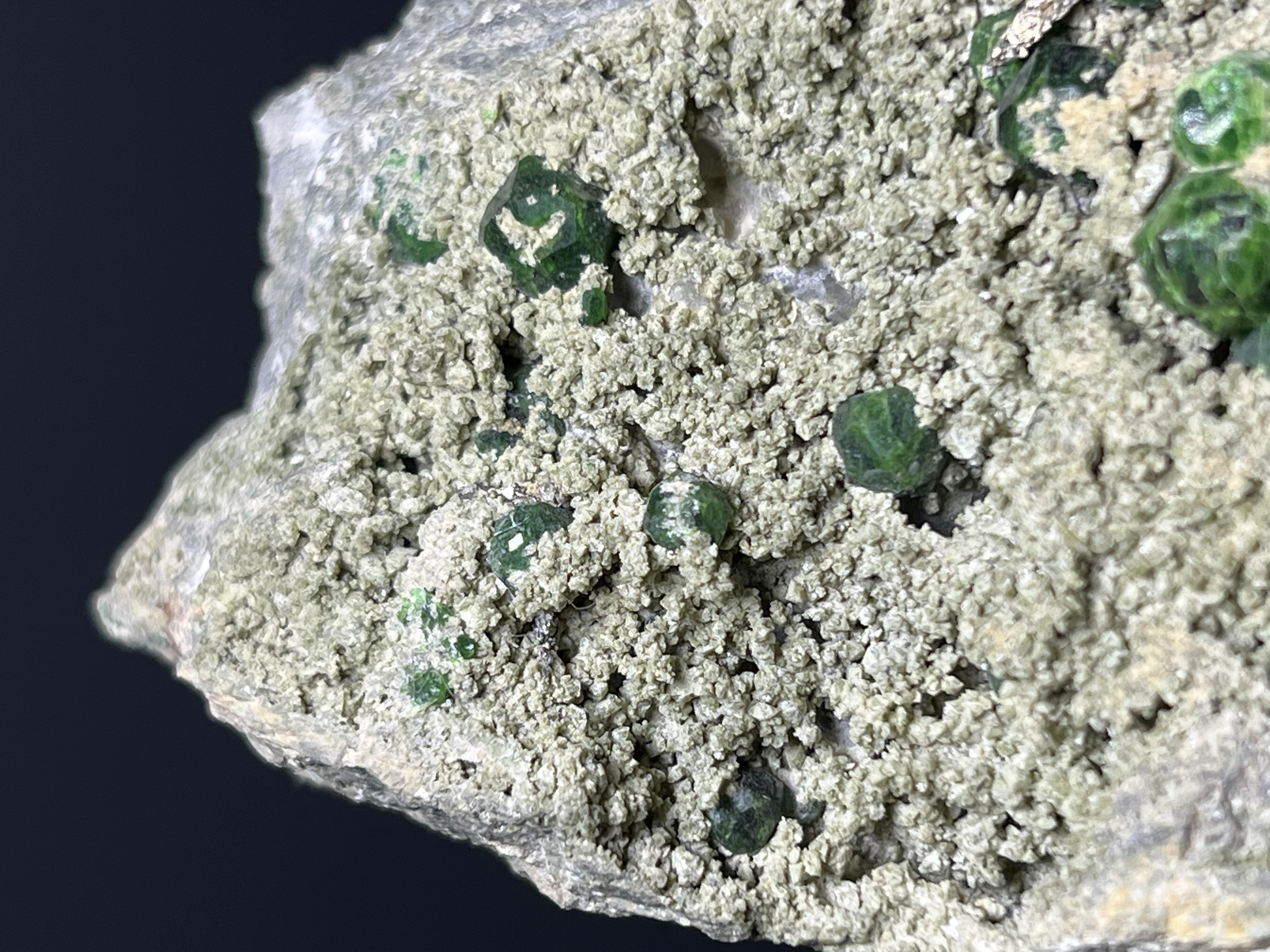 Green Demantoid Garnet On Matrix - Russia