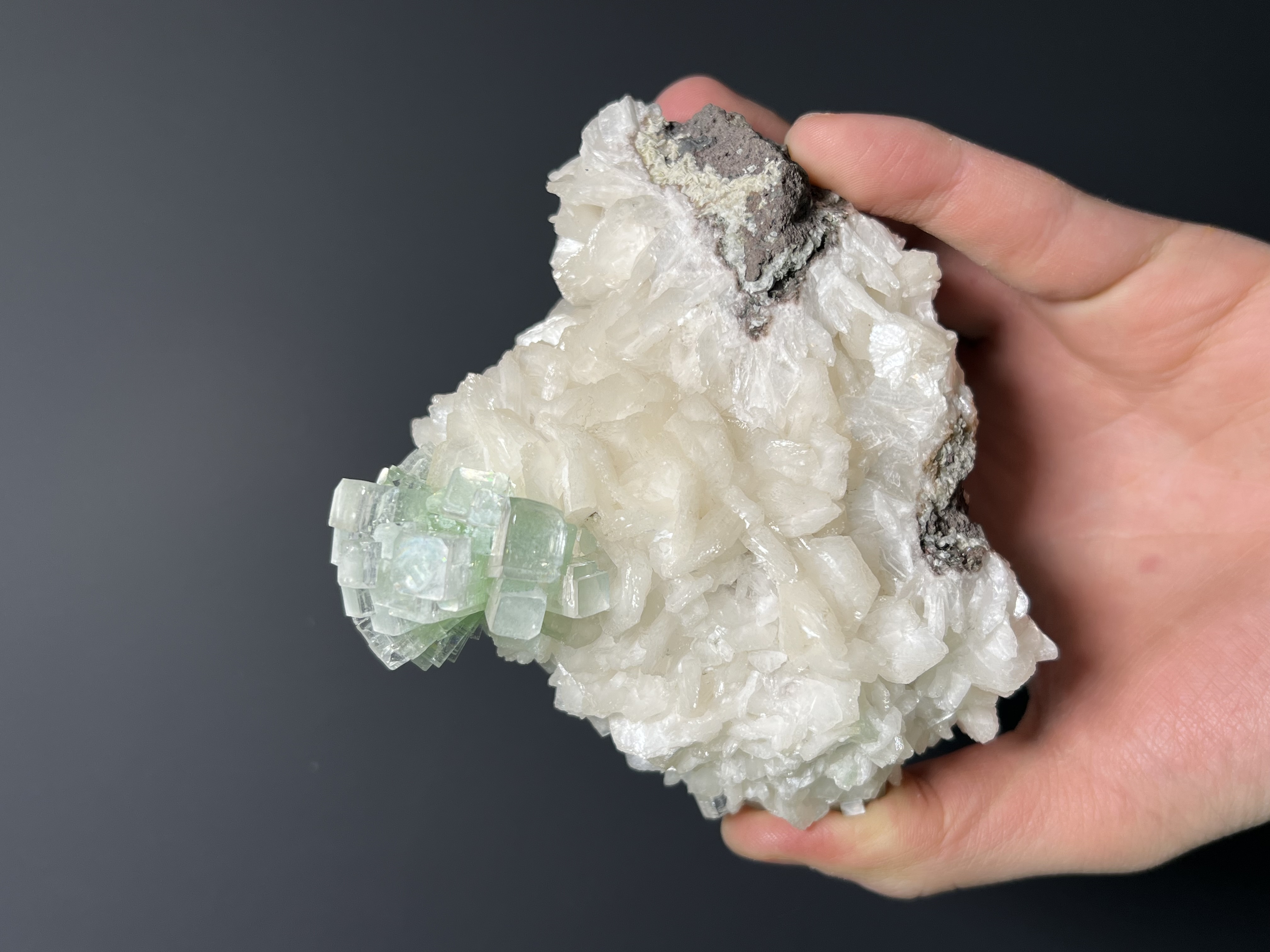 Museum Grade, Discoball Fluorapophyllite And Apophyllite With Stilbite - India