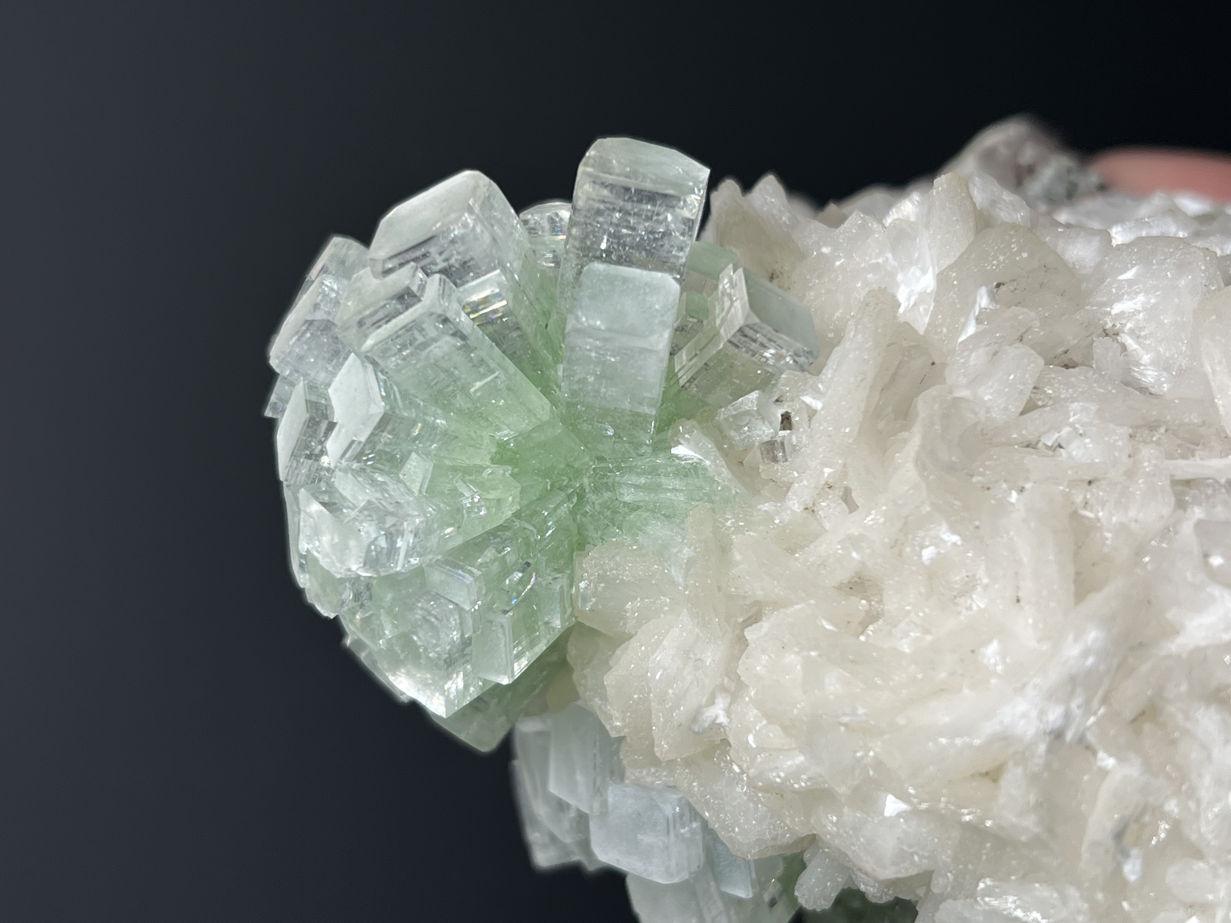 Museum Grade, Discoball Fluorapophyllite And Apophyllite With Stilbite - India