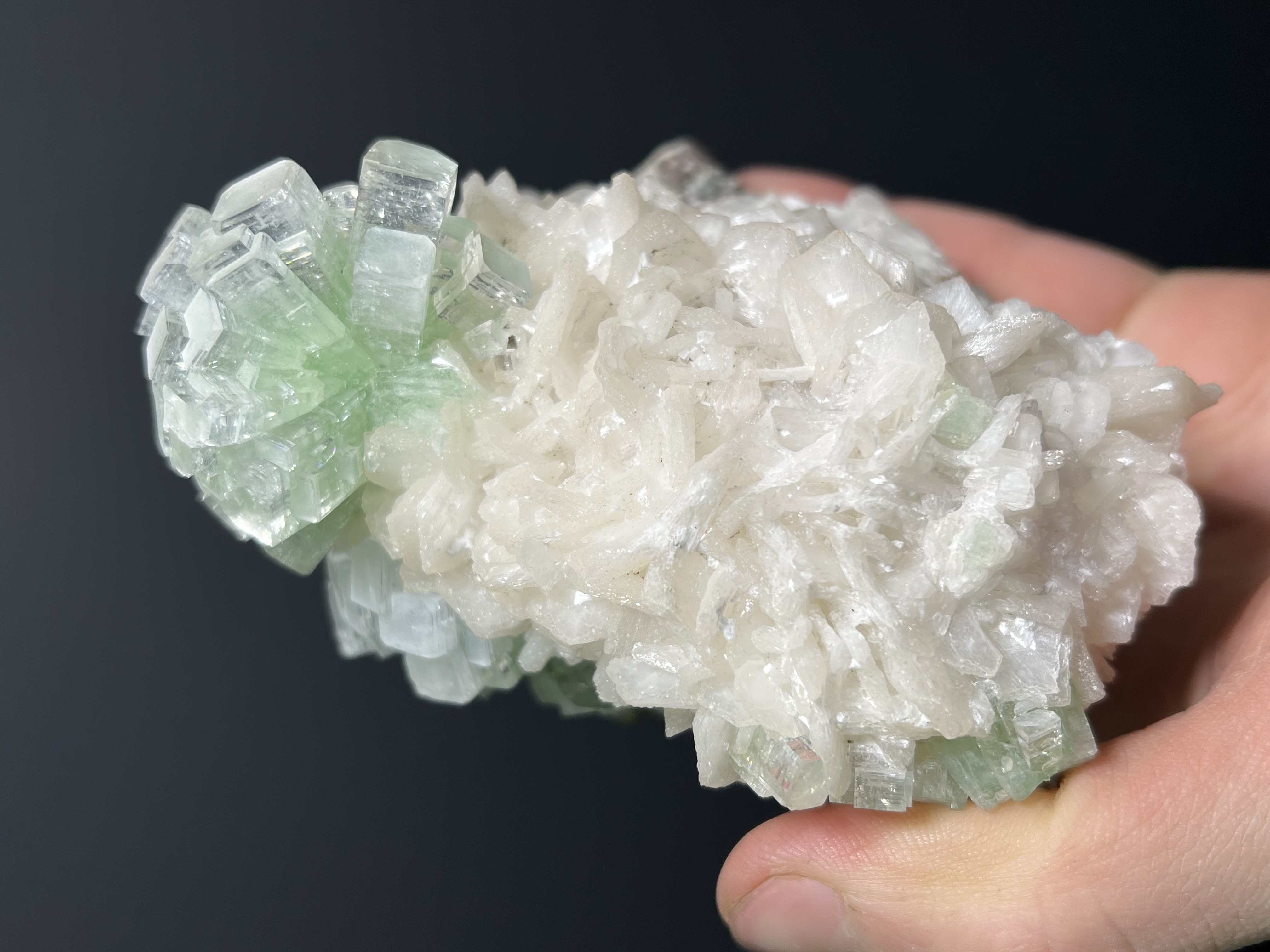 Museum Grade, Discoball Fluorapophyllite And Apophyllite With Stilbite - India