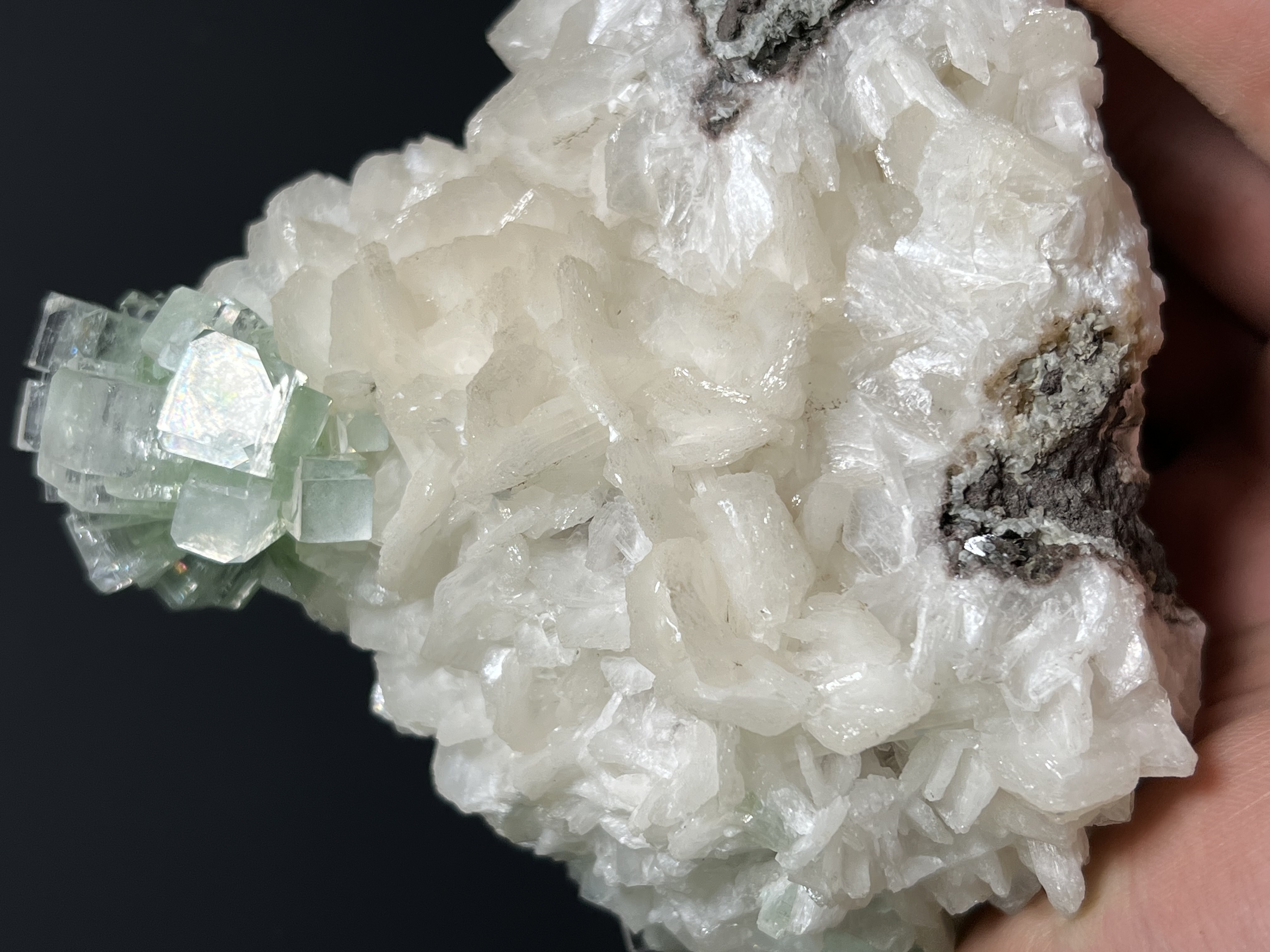 Museum Grade, Discoball Fluorapophyllite And Apophyllite With Stilbite - India