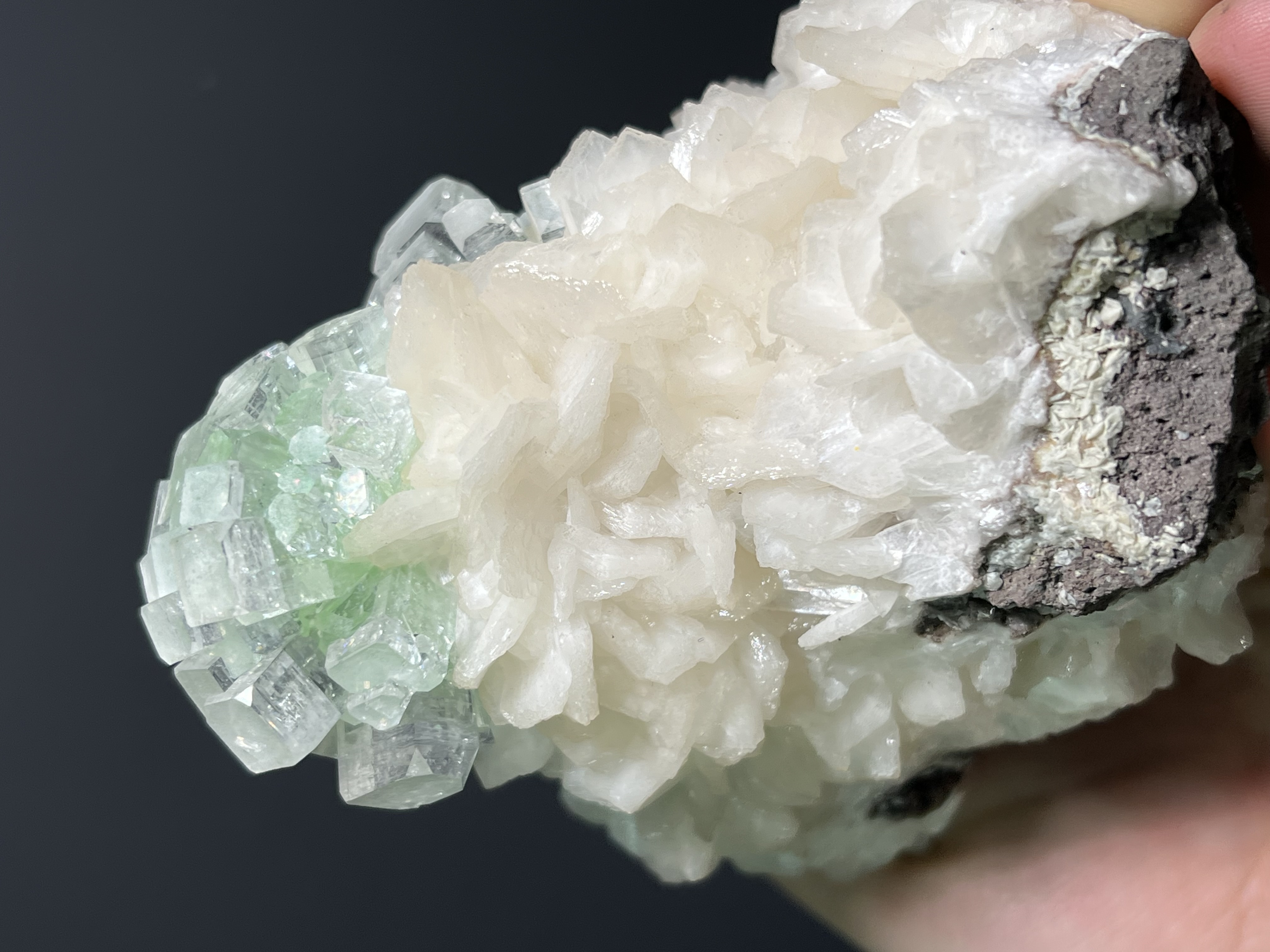 Museum Grade, Discoball Fluorapophyllite And Apophyllite With Stilbite - India