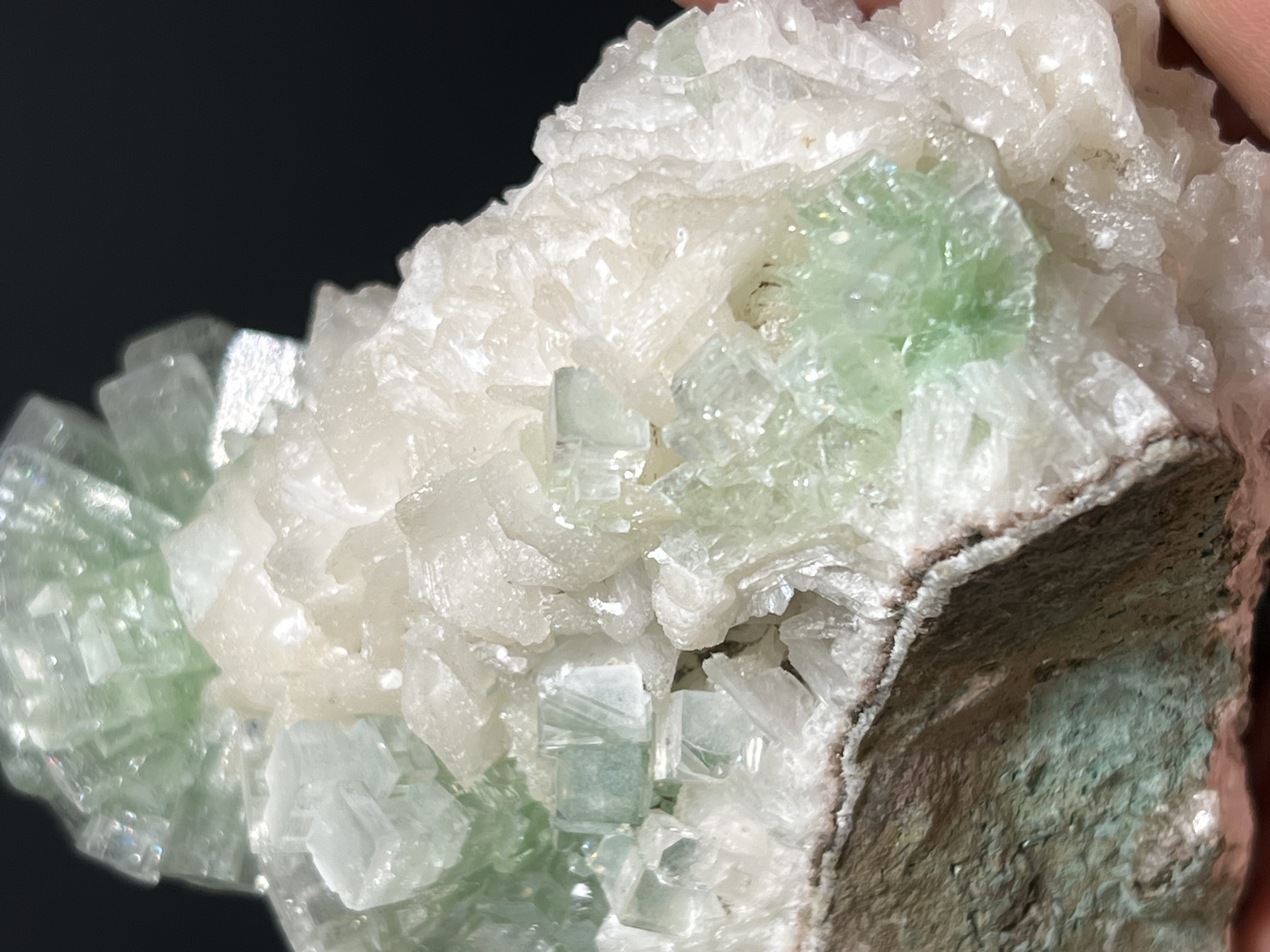 Museum Grade, Discoball Fluorapophyllite And Apophyllite With Stilbite - India