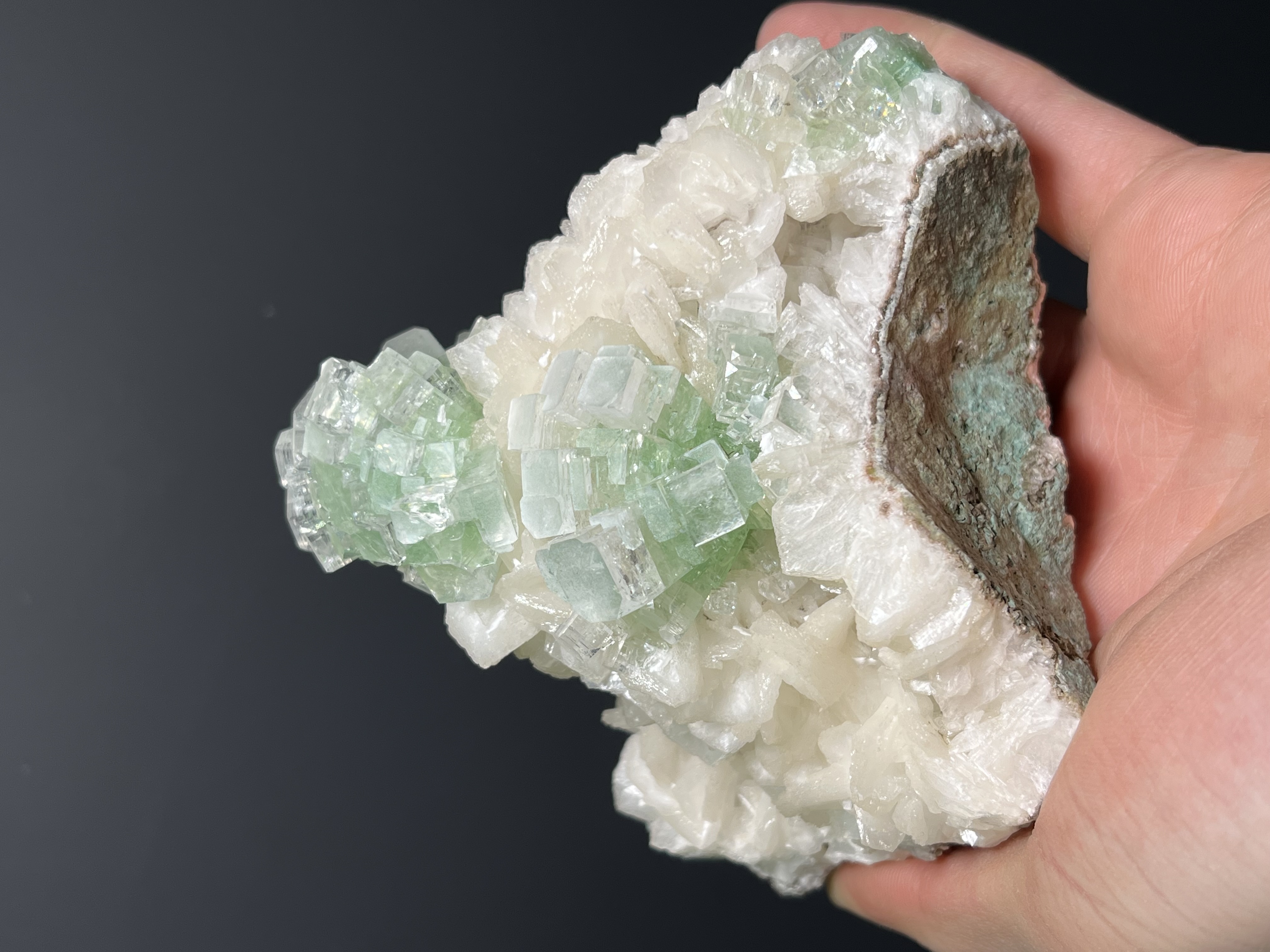 Museum Grade, Discoball Fluorapophyllite And Apophyllite With Stilbite - India