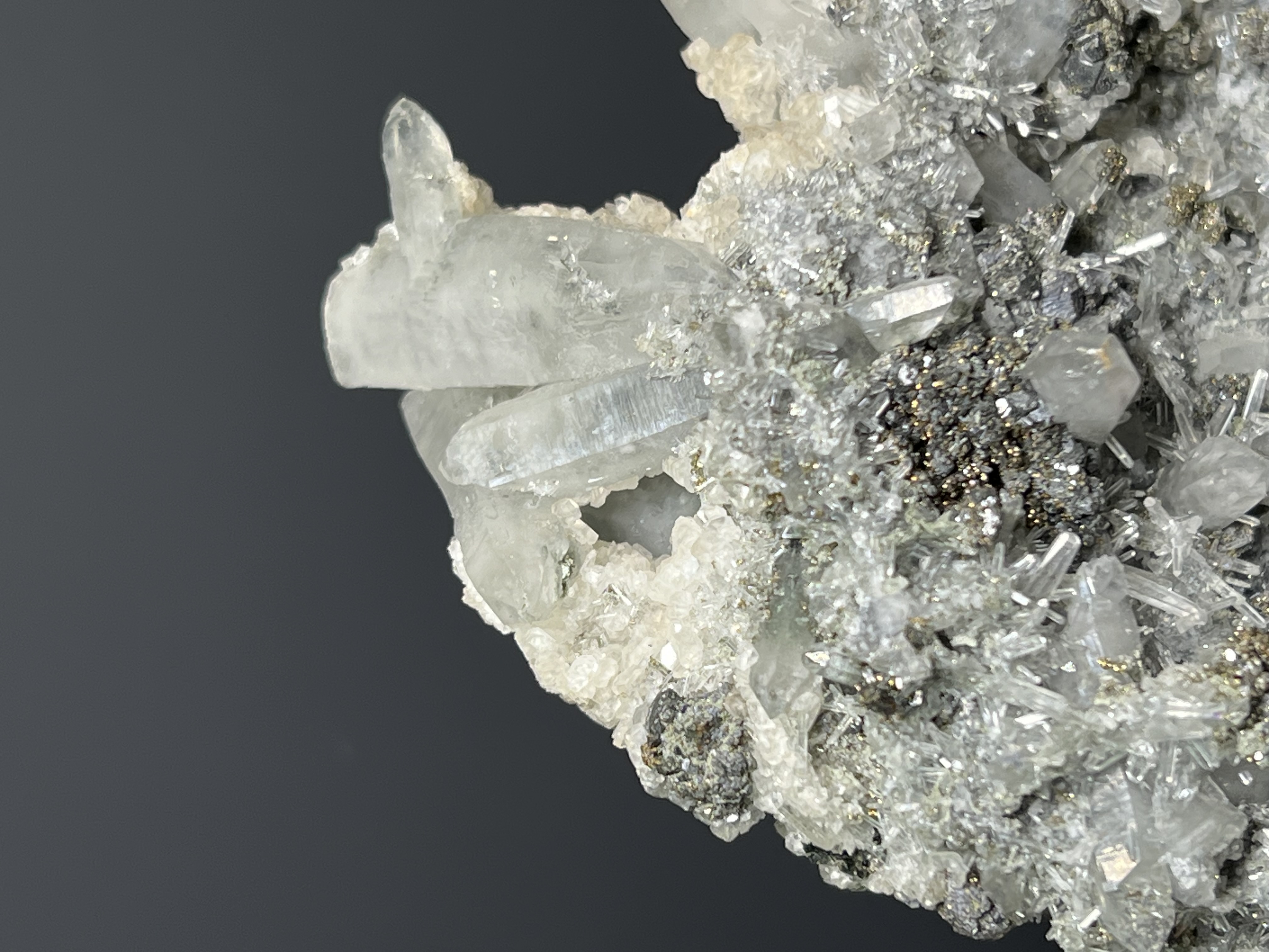 Calcite, Galena And Pyrite With Crystal Quartz - Turkey